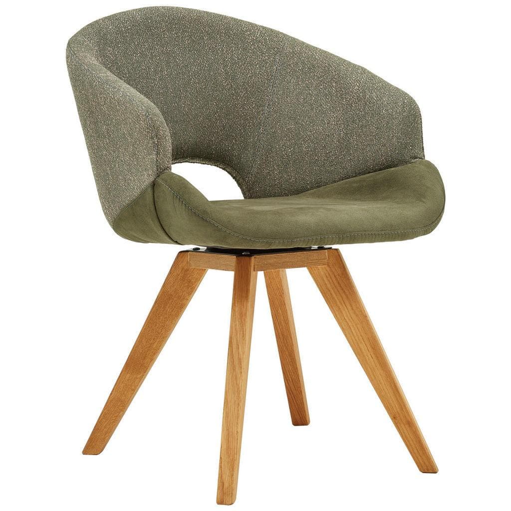 Linea Natura Armlehnstuhl Eiche Olivgrün Drehbar