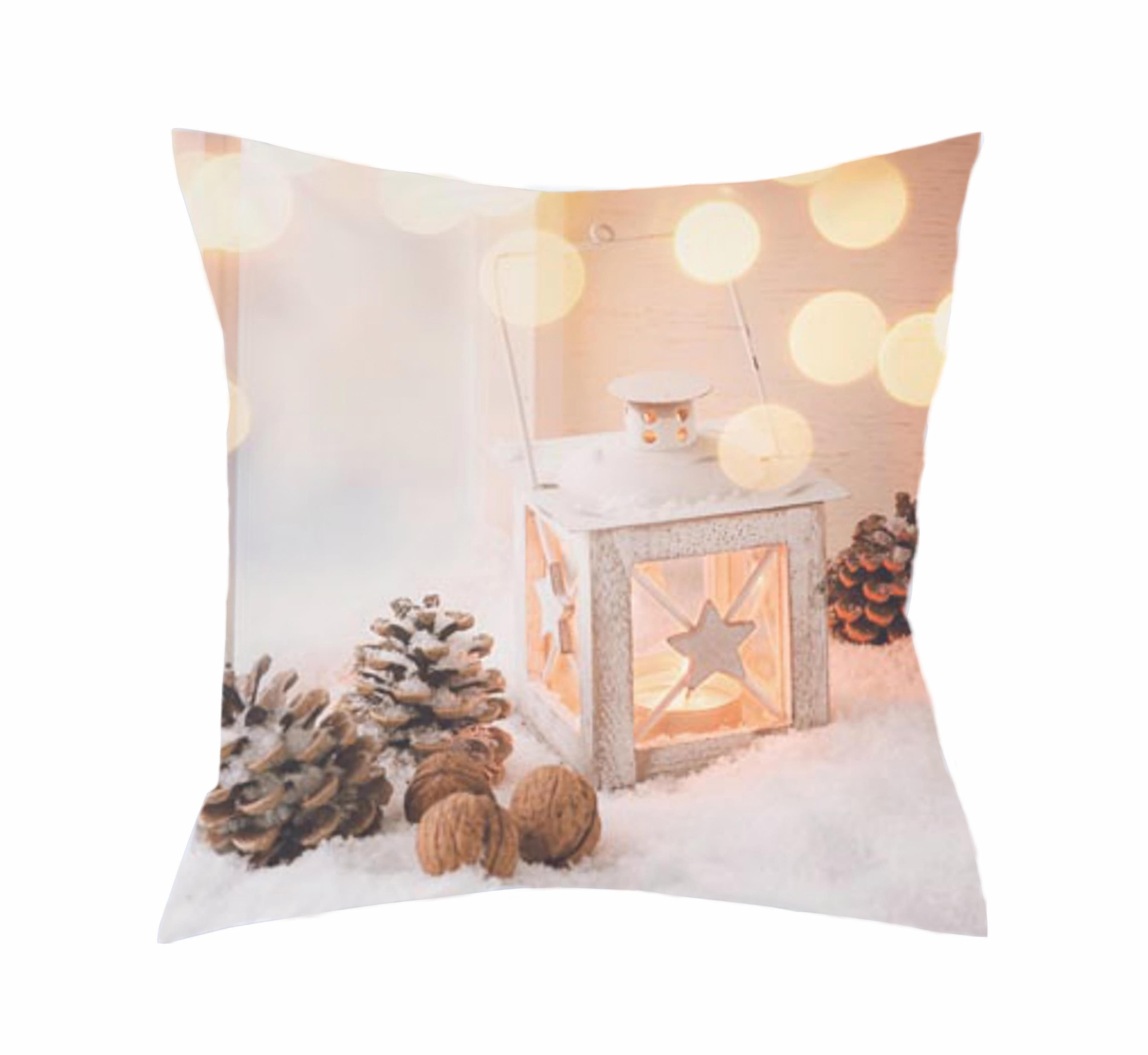 HOME WOHNIDEEN Dekokissen Laterne 40x40 cm Beige