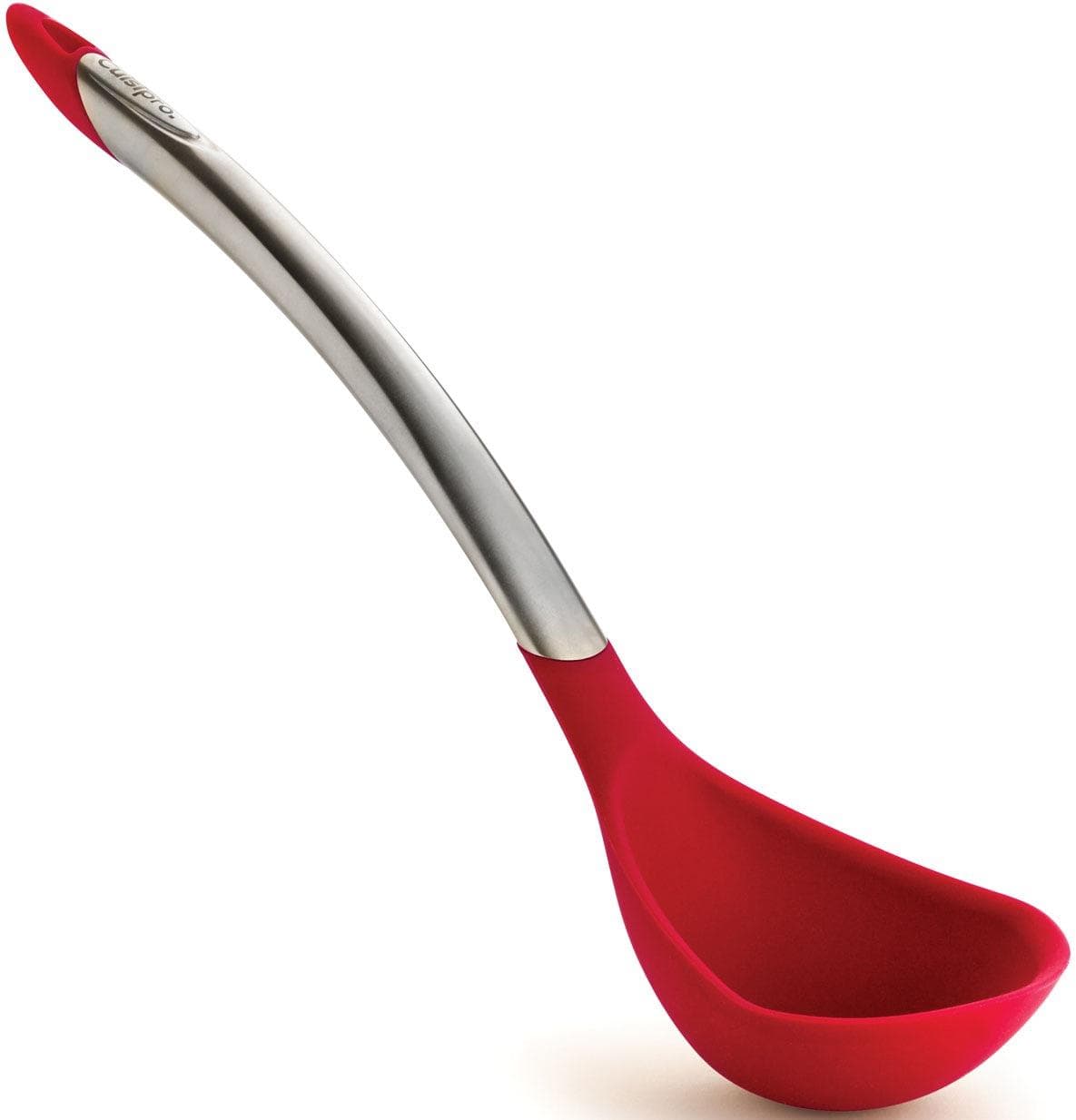 Eleganter Schöpflöffel aus Edelstahl und Silikon