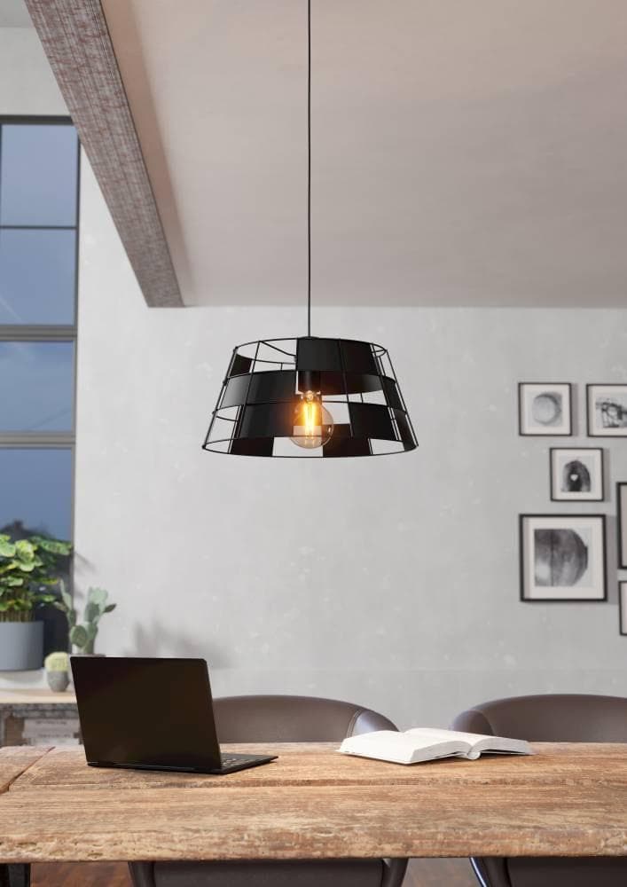 EGLO Pontefract Hängeleuchte Schwarz Stahl Esszimmerlampe