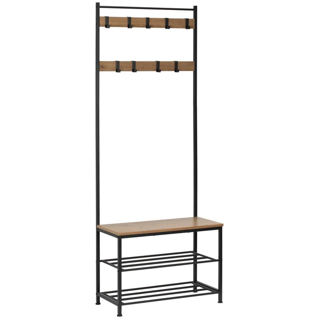PBJ Garderobe Natur Schwarz Metall Holzwerkstoff