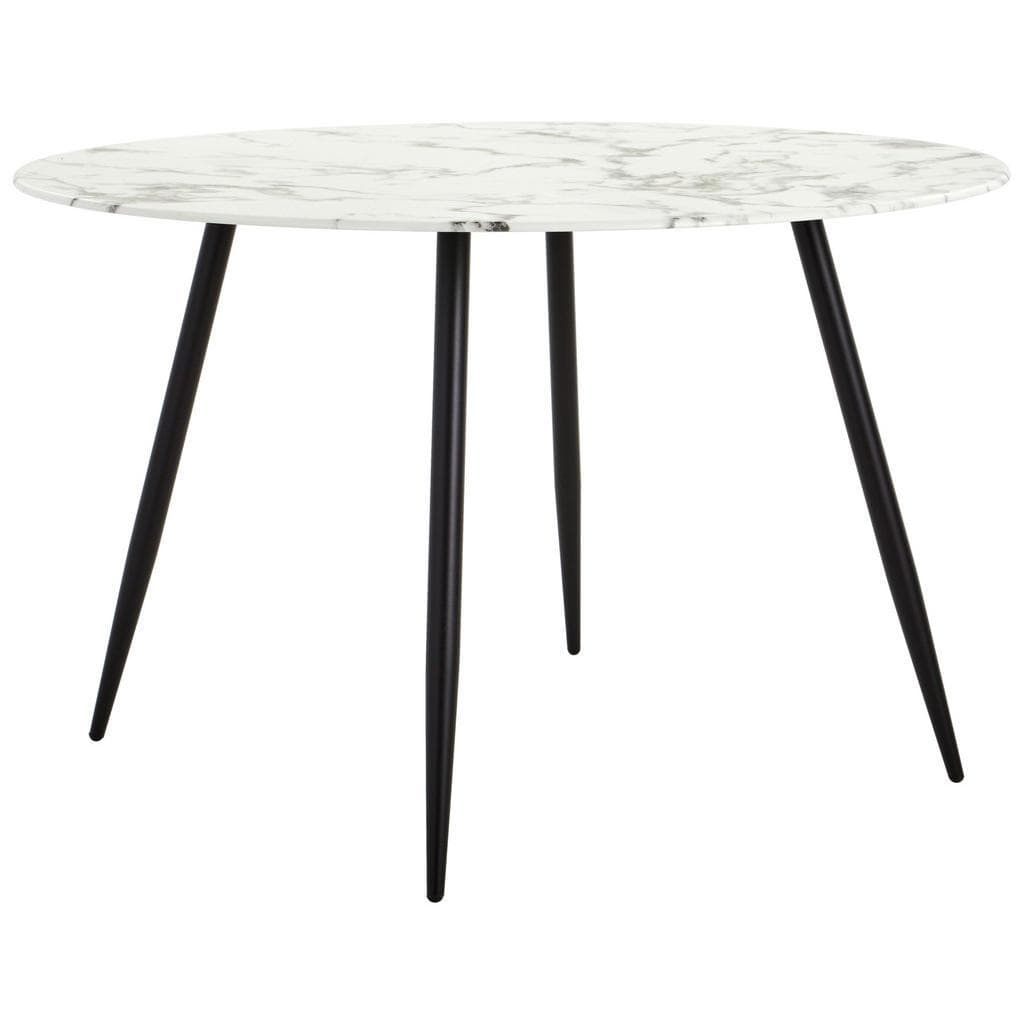 Mid.you Esstisch Marmoroptik Weiß Metall Glas Rundrohr