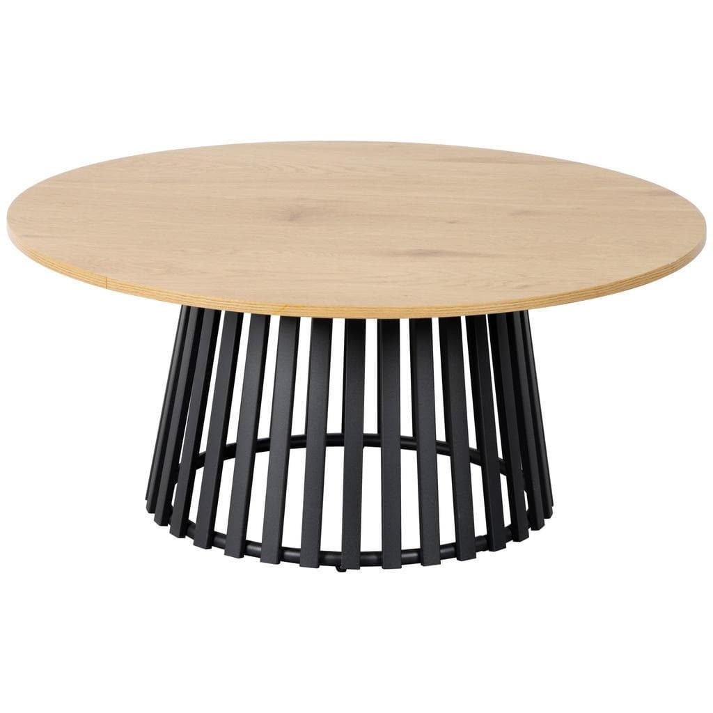 Boxxx Couchtisch Schwarz Eiche Metall Holzwerkstoff Rund