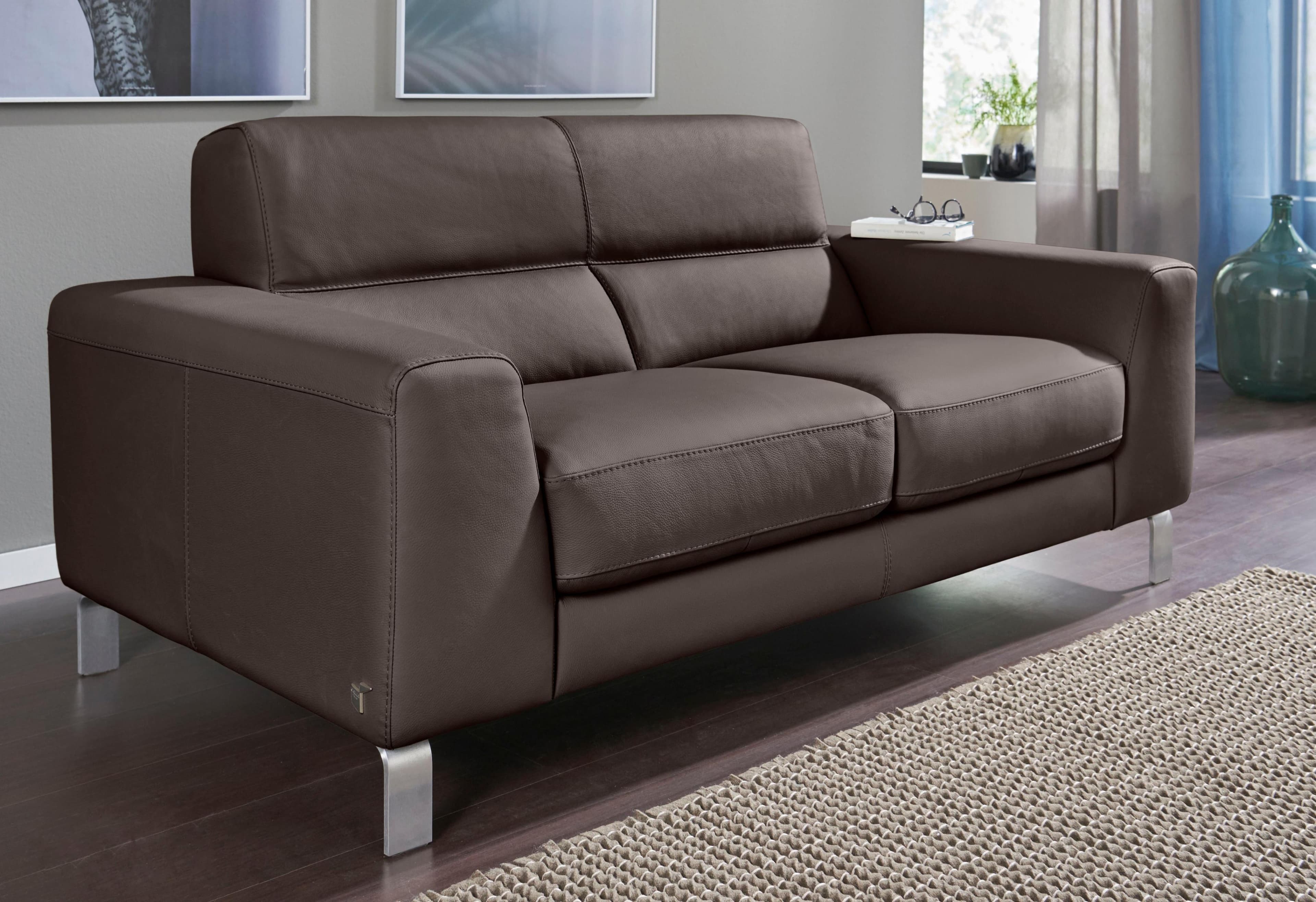 CALIA ITALIA 2-Sitzer Sofa Simon Braun Leder BULL/SORRENTO