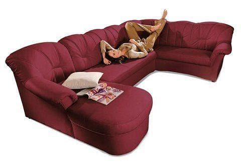 DOMO COLLECTION Wohnlandschaft Papenburg U-Form Rot