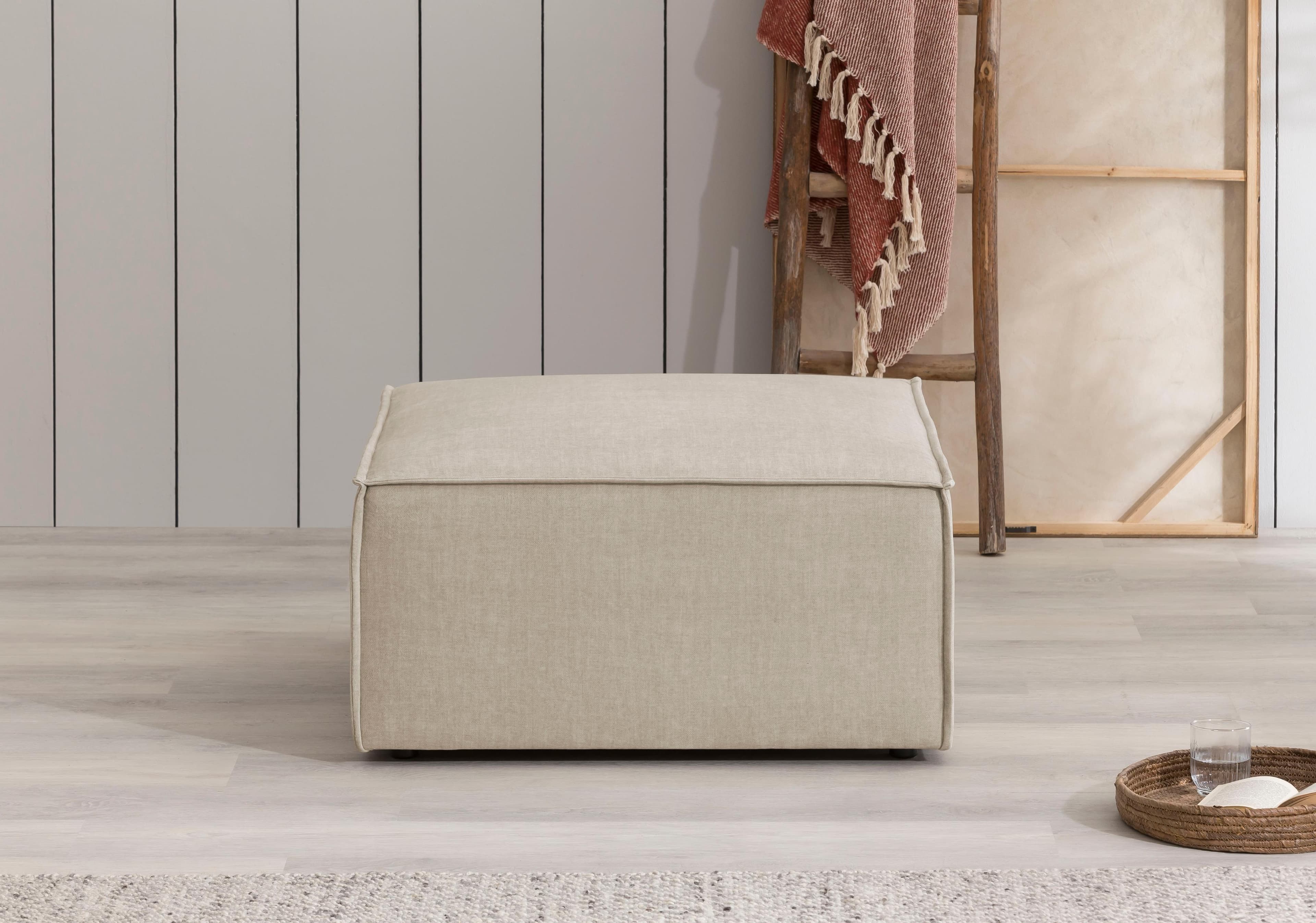Home Affaire Hocker Sherwood Beige Samtvelours