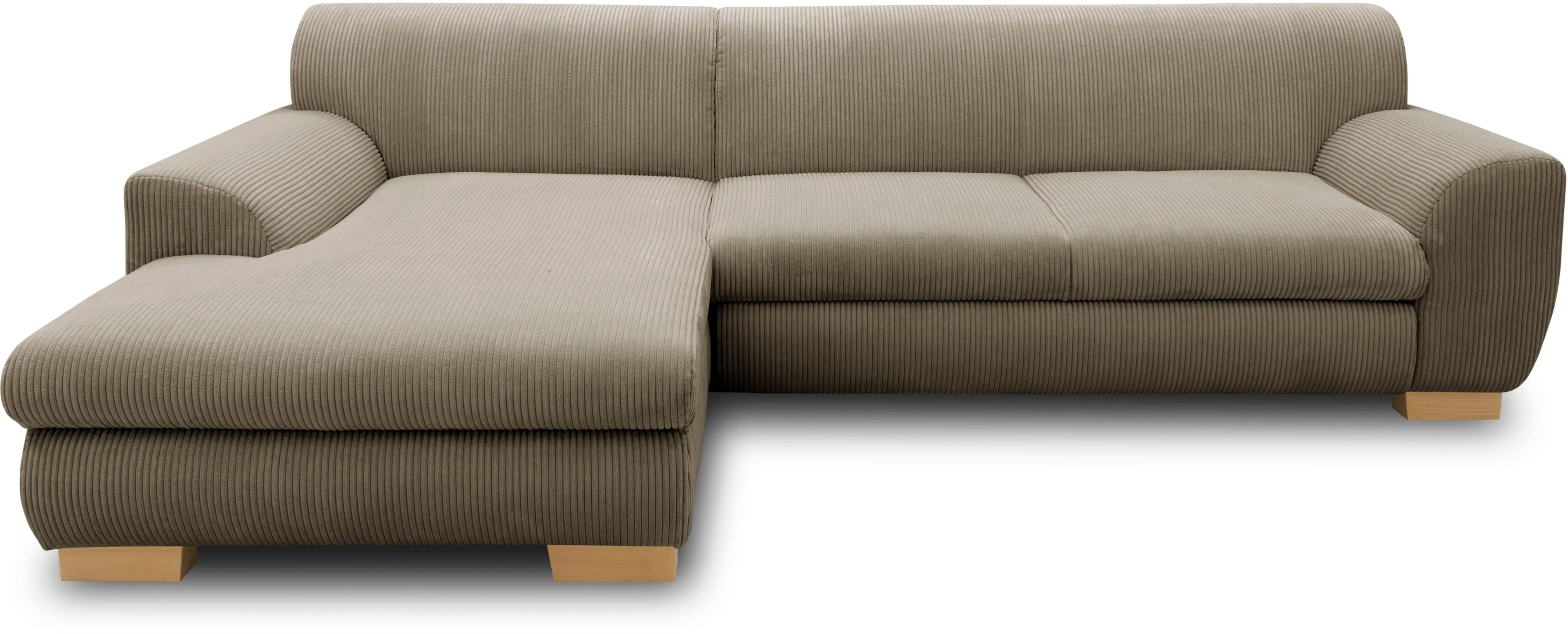 HOME AFFAIRE Ecksofa Nika L-Form Braun Microfaser mit Bettfunktion