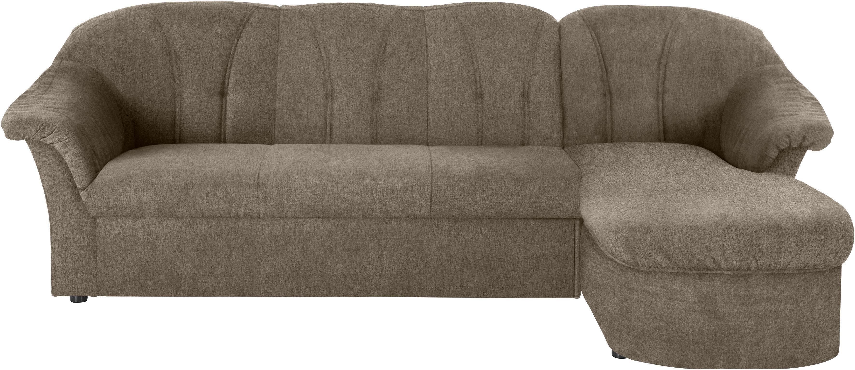 DOMO COLLECTION Ecksofa Pegnitz L-Form Braun Bettfunktion