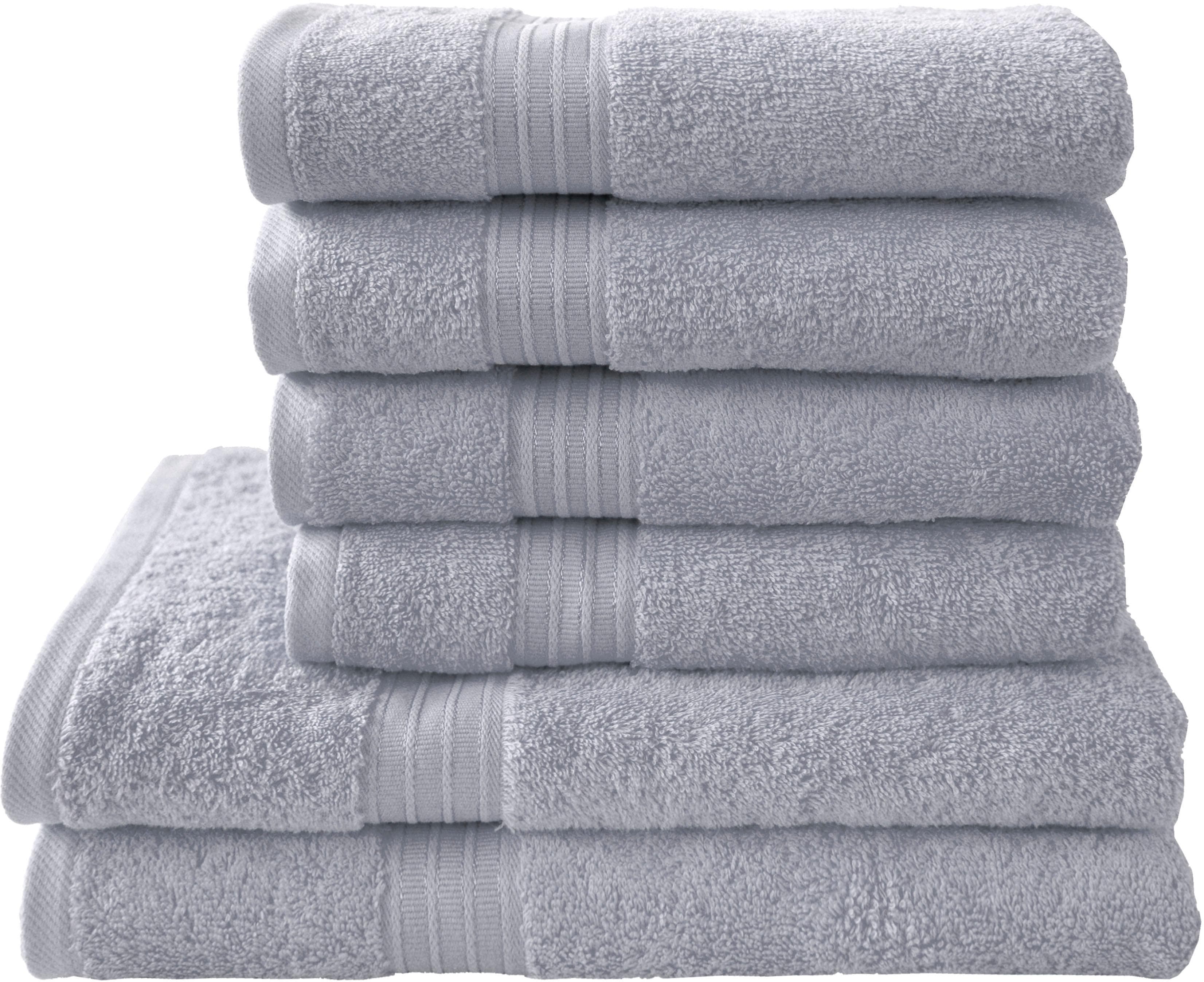 DYCKHOFF Handtuch Set Siena Grau 100% Baumwolle 6-tlg.