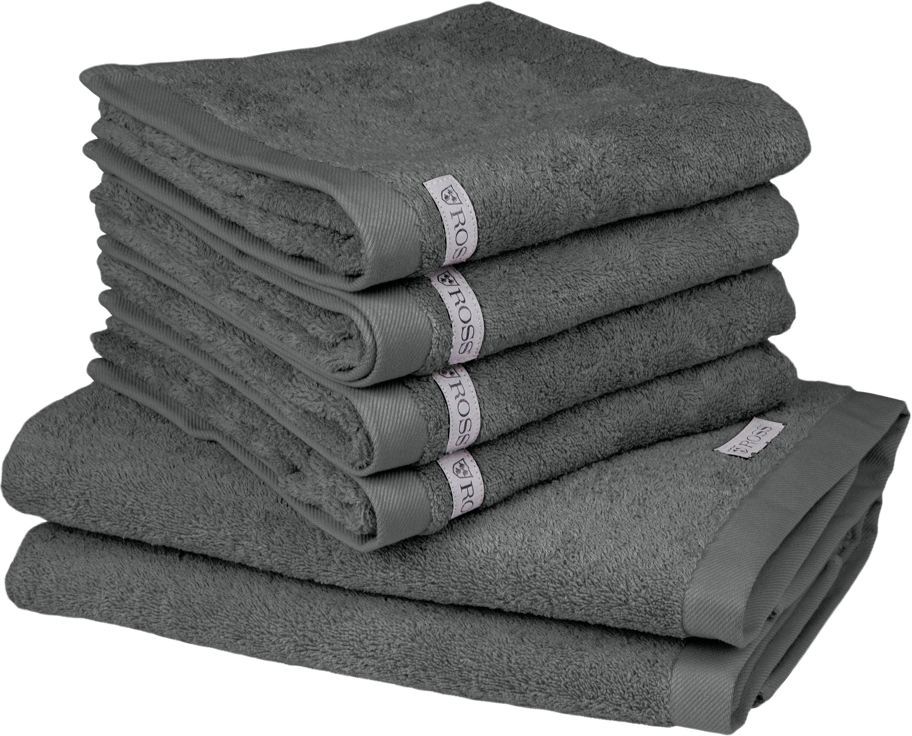 ROSS Handtuch Set Sinfonie Grau Frottier 100% Baumwolle 6-tlg.