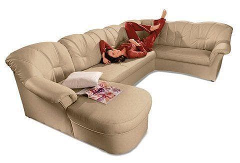 DOMO COLLECTION Wohnlandschaft Papenburg U-Form Beige Microfaser