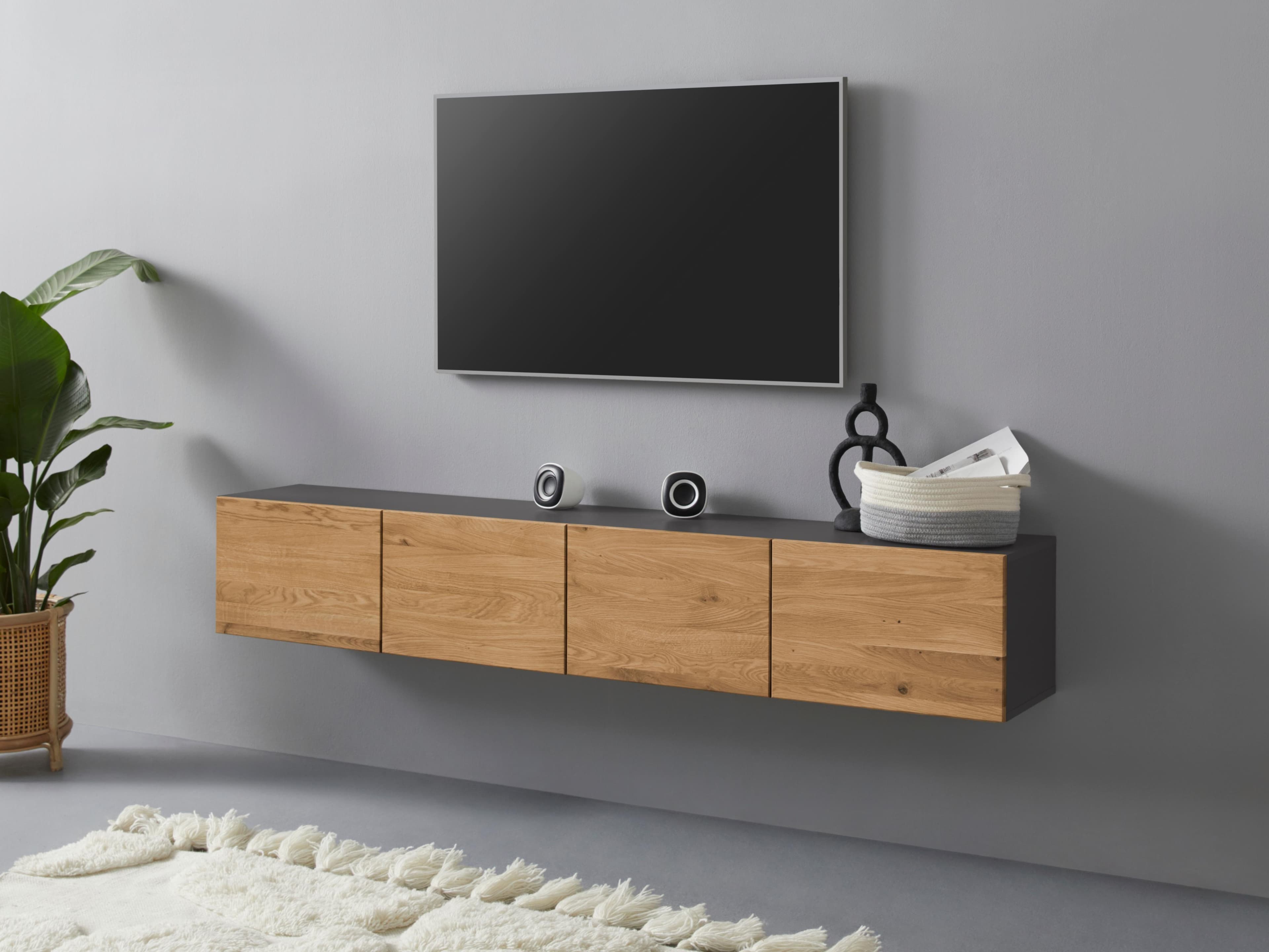 VOGL MÖBELFABRIK Lowboard Eiche Graphit 184 cm
