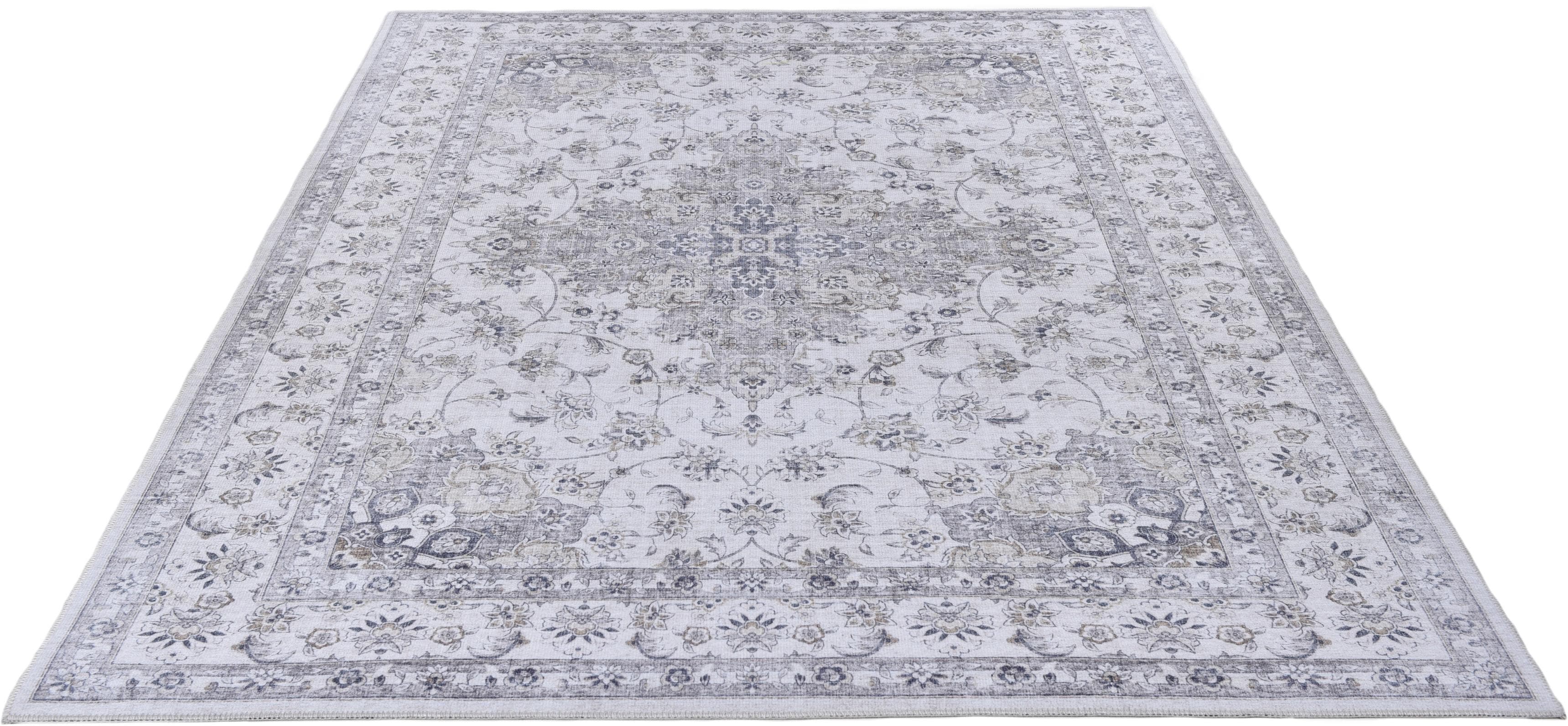 Teppich Orient-Optik, Kunstfaser, grau, beige, 140x200 cm
