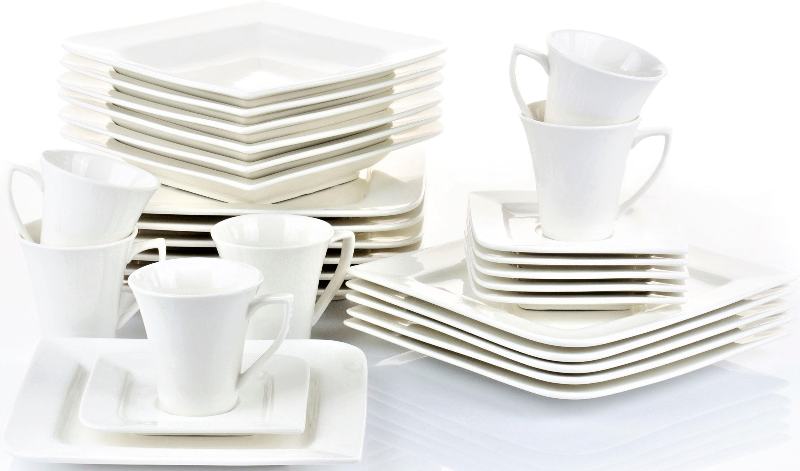 Kombiservice RETSCH ARZBERG "Geschirr-Set, Service Fantastic" 30-tlg. Naturweiß Fine China-Porzellan