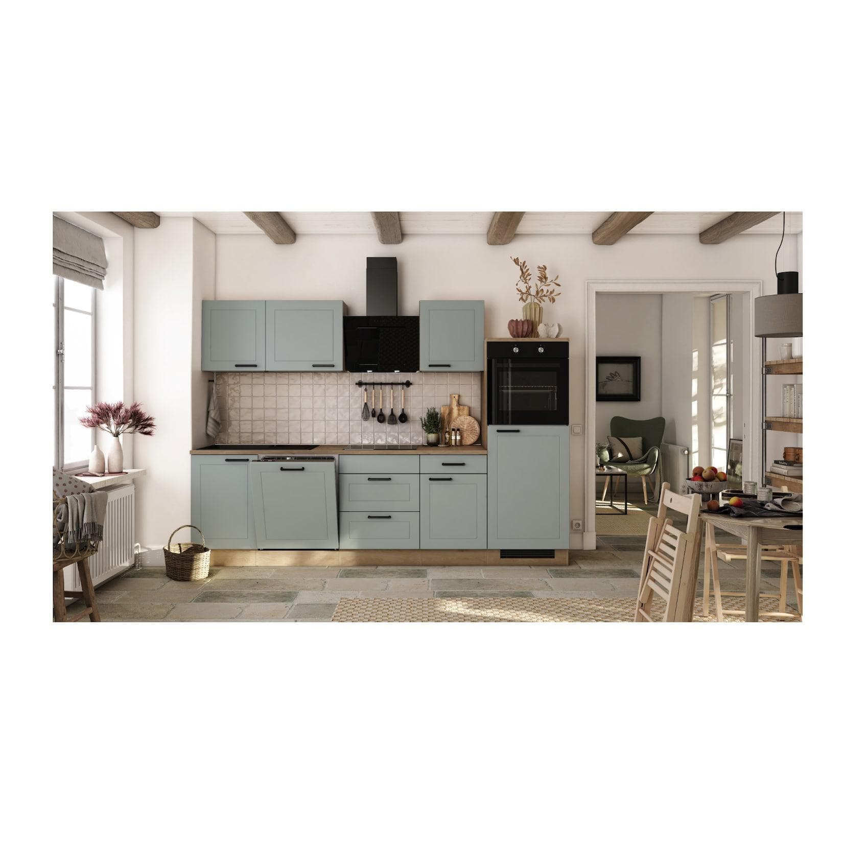 Flex-Well Landhausküche 280 cm inkl. Elektrogeräte