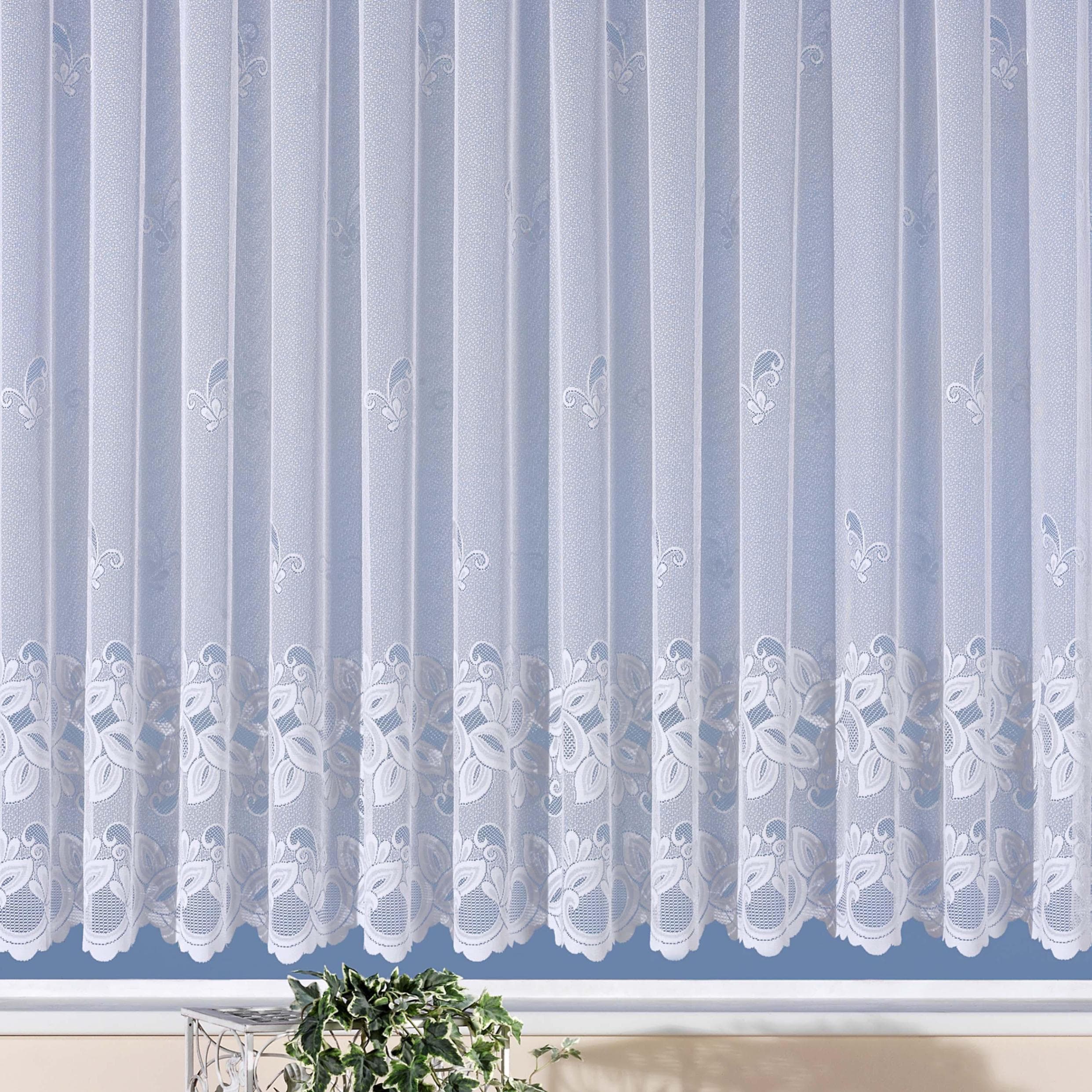 Weckbrodt Gardine "Basel" Jacquard Weiß 900x90 cm