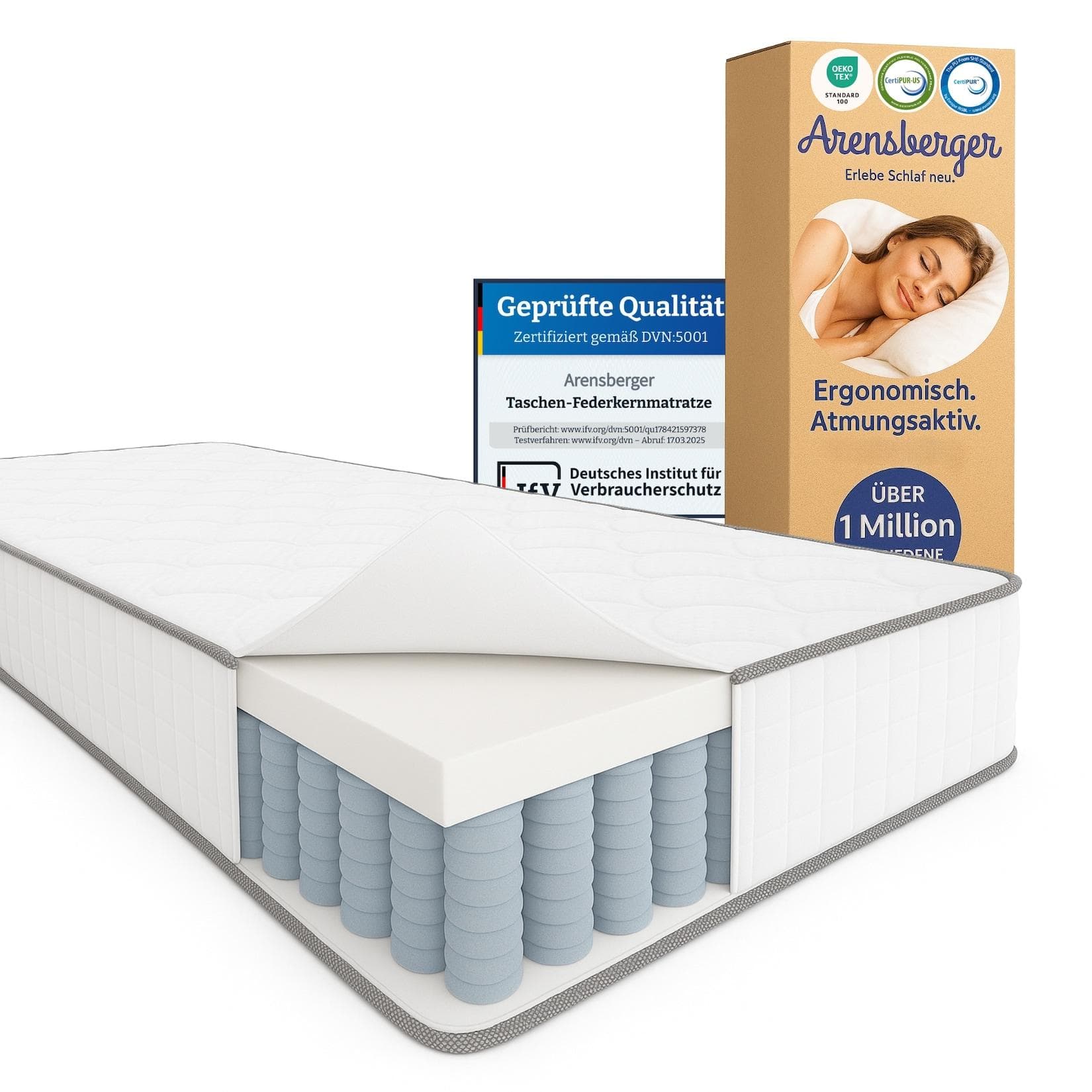 Taschenfederkernmatratze JANA Federkernmatratze 20cm Höhe 7-Zonen