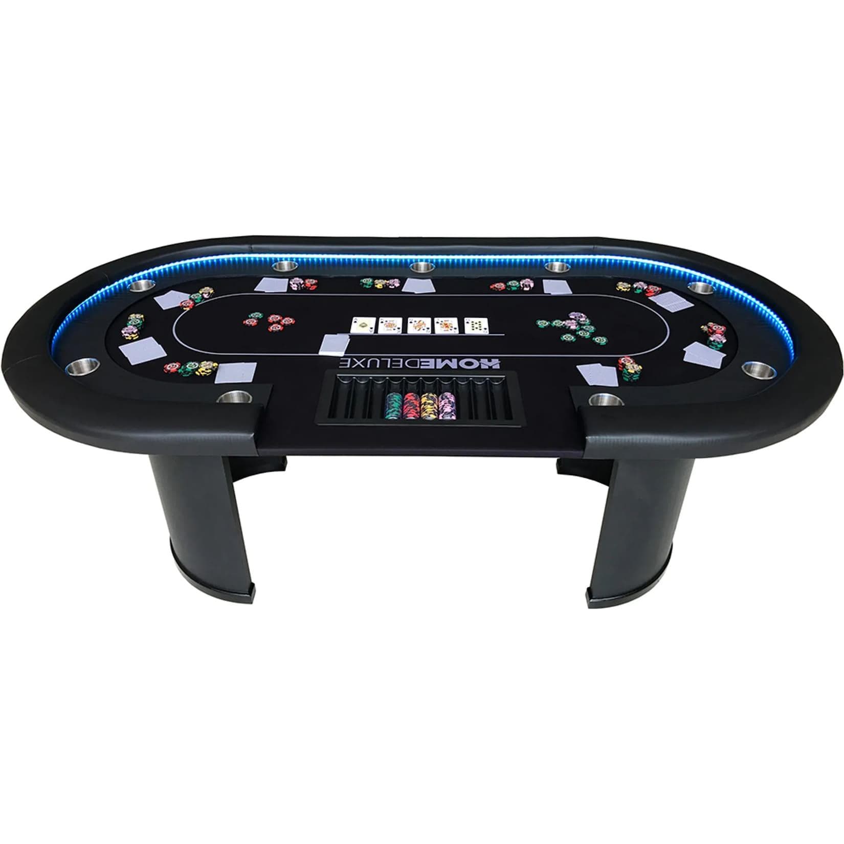 HOME DELUXE Spieltisch Pokertisch inkl. Pokerkoffer