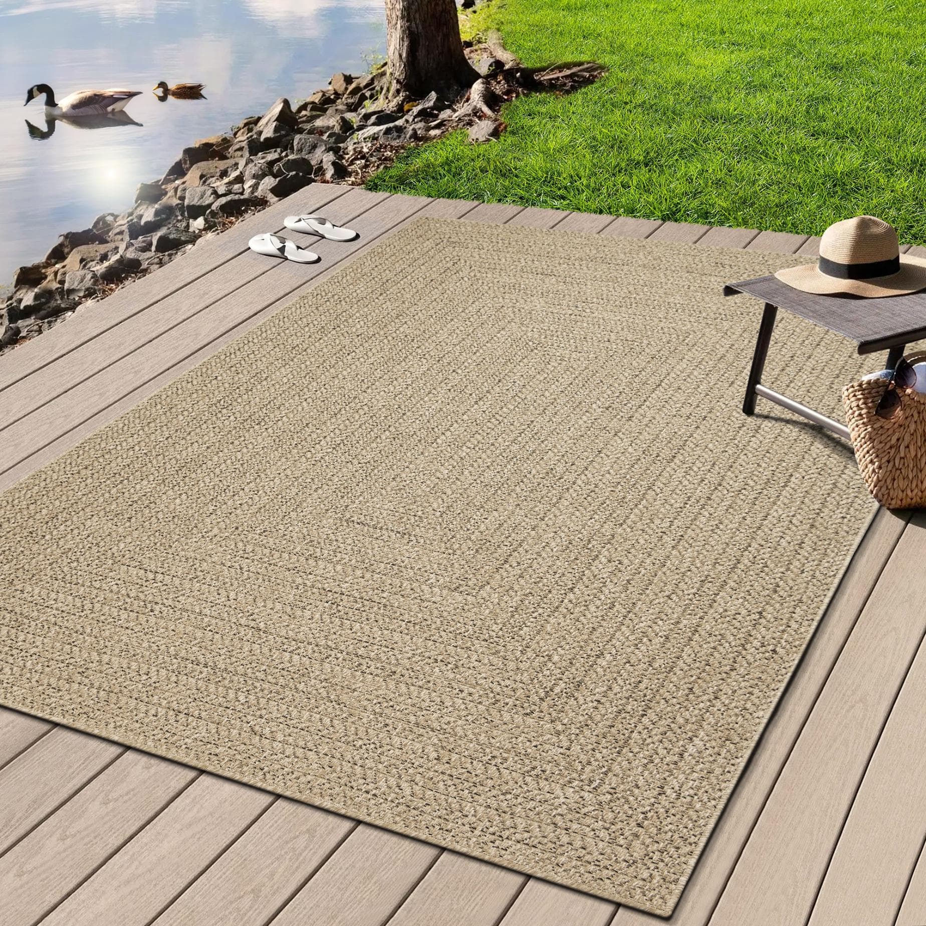 MERINOS Kenzy 2 Teppich Beige Jute-Look