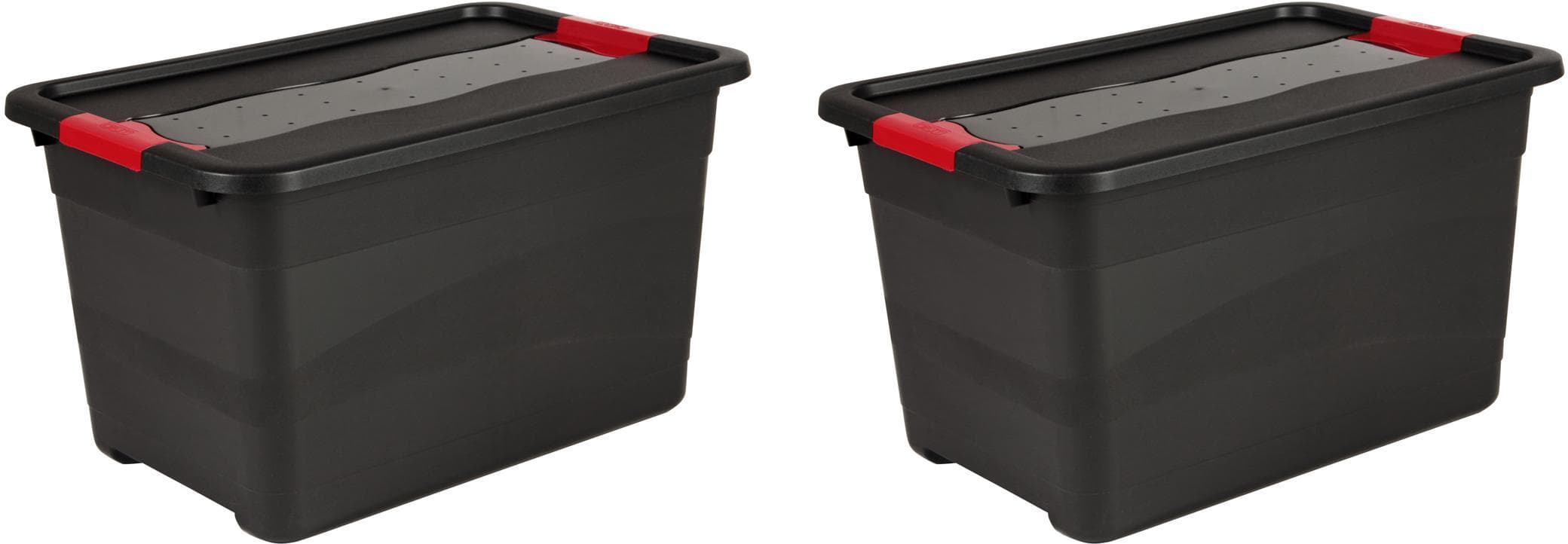keeeper Transportbehälter eckhart Set 2-tlg. Schwarz/Rot Kunststoff