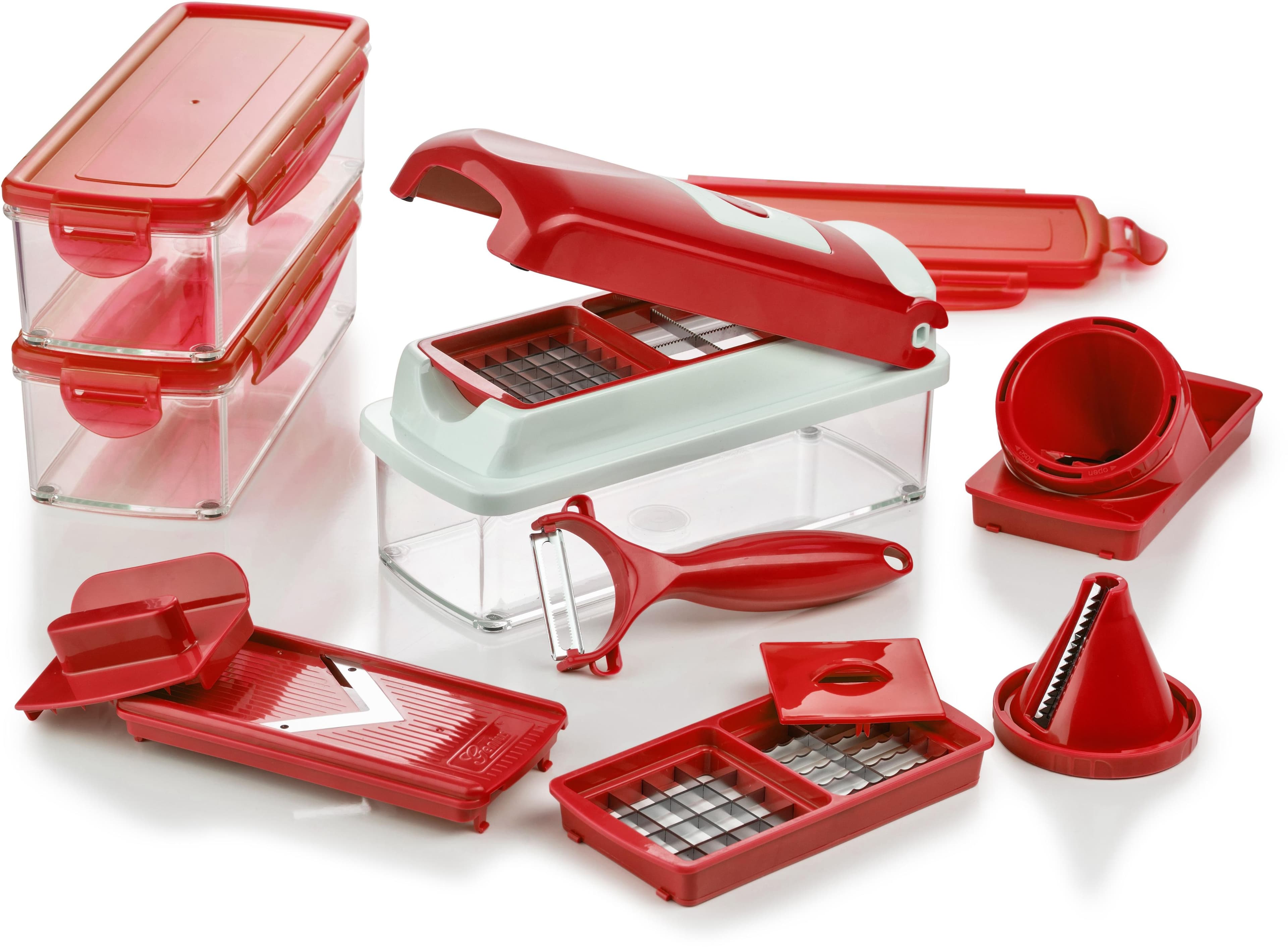 Moderner Gemüseschneider in Rot