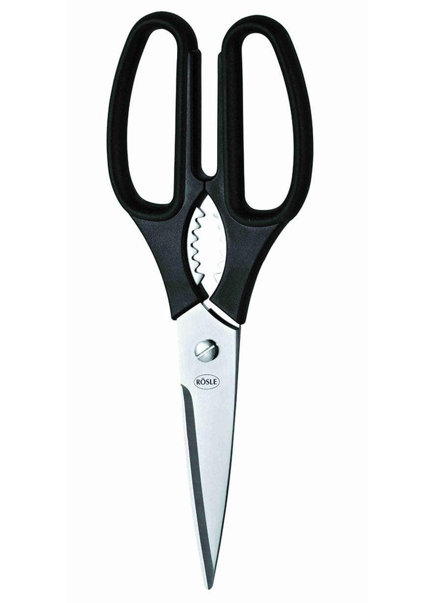 RÖSLE Küchenschere Schwarz Edelstahl 18/10 Mikrozahnung