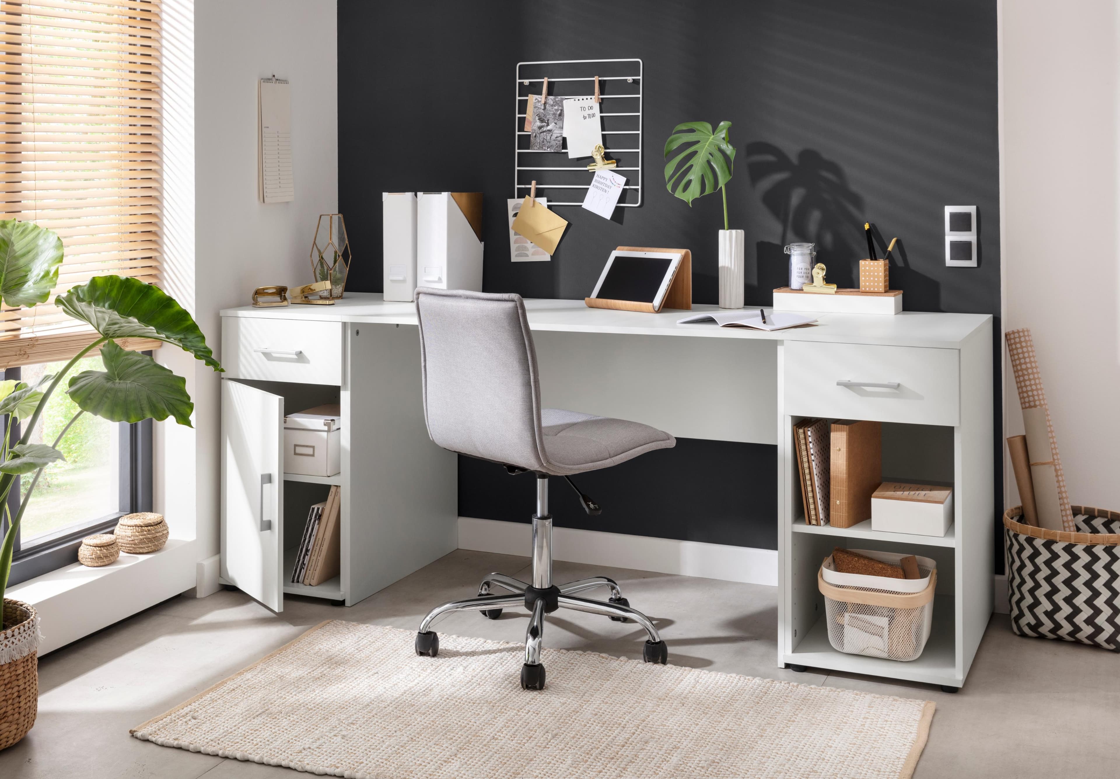 VOGL MÖBELFABRIK Modila Büromöbel-Set Weiß 3-tlg.