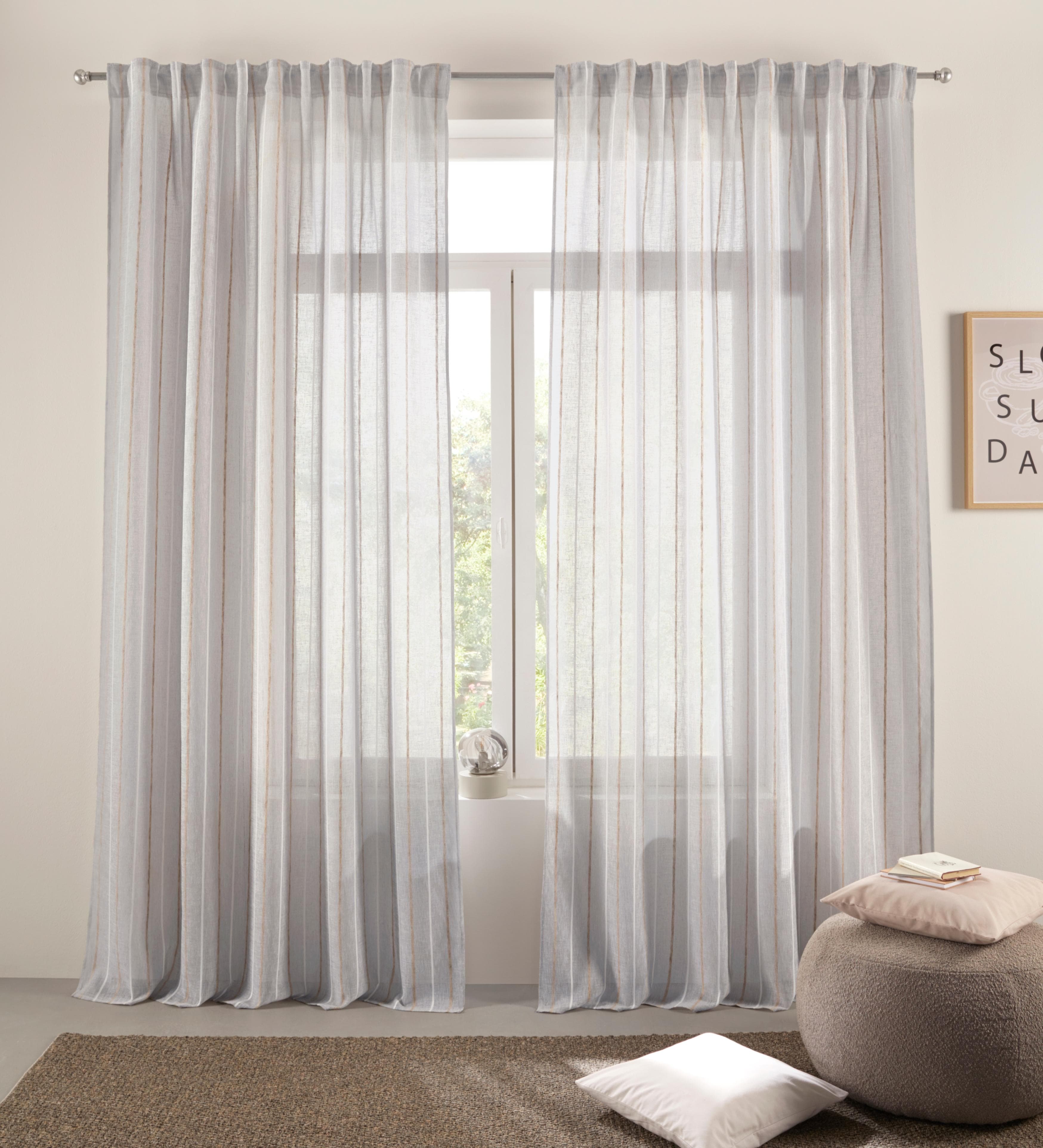 S.Oliver Gardine Ameera Grau Leinenoptik