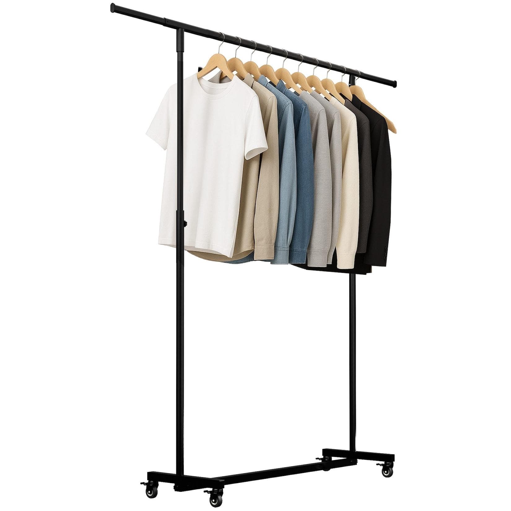 CLP Kleiderständer auf Rollen Soran, höhenverstellbar, klappbar, Metall schwarz