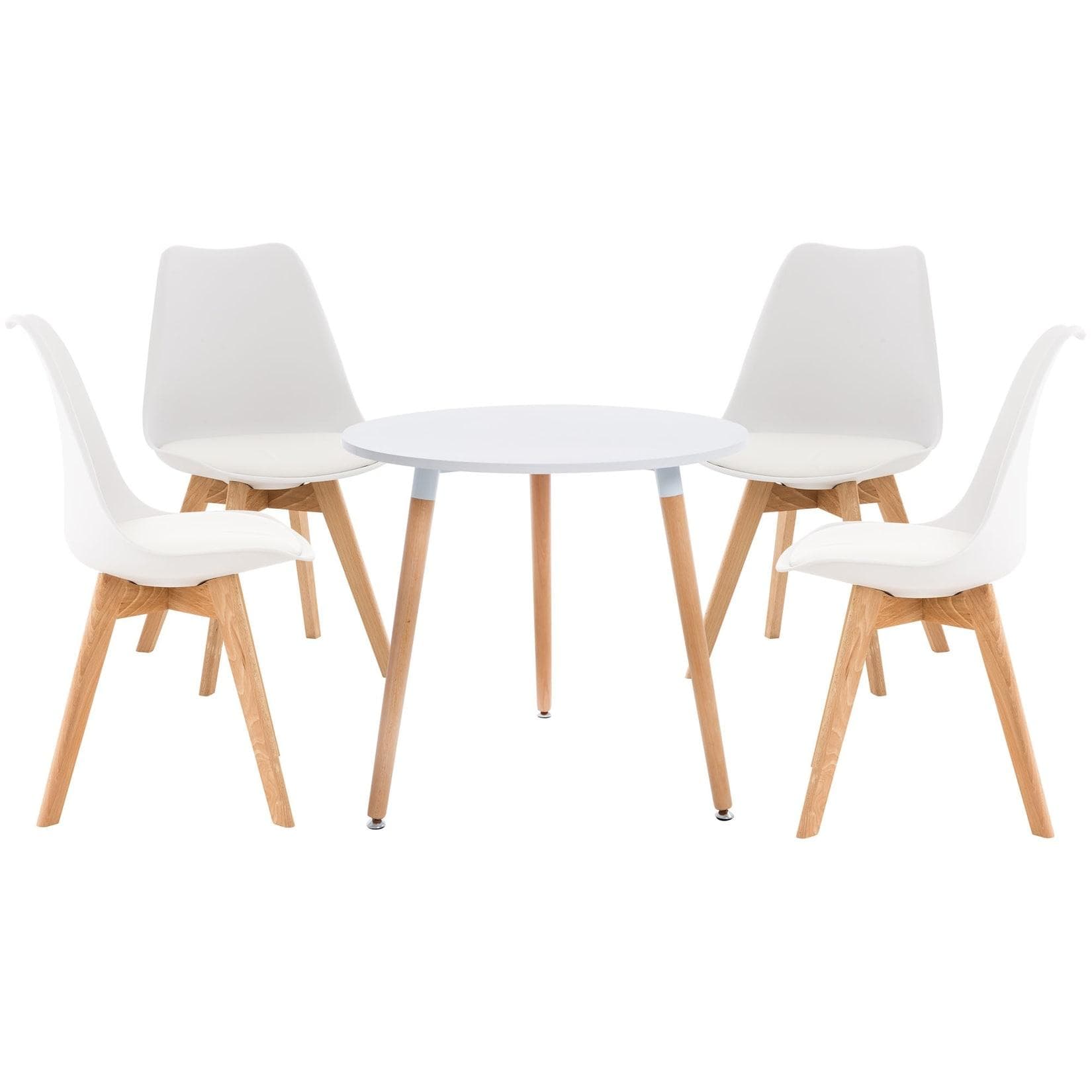 CLP Essgruppe Lansgar 1 Tisch 80 cm 4 Stühle Buchenholz