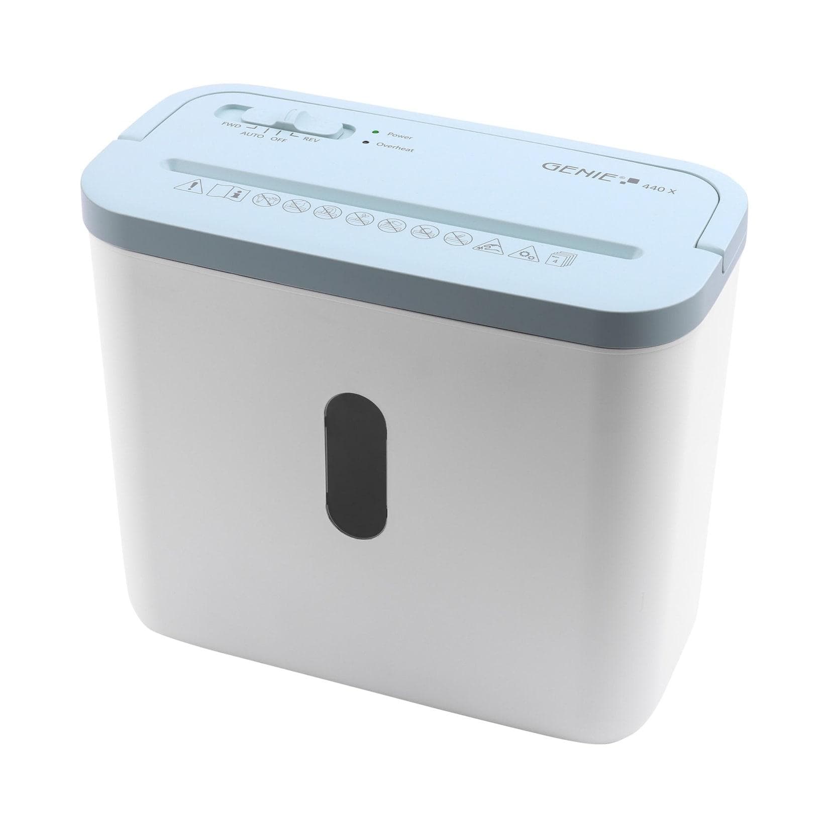 GENIE 440 X Aktenvernichter 4 Blatt Partikelschnitt Weiß/Blau