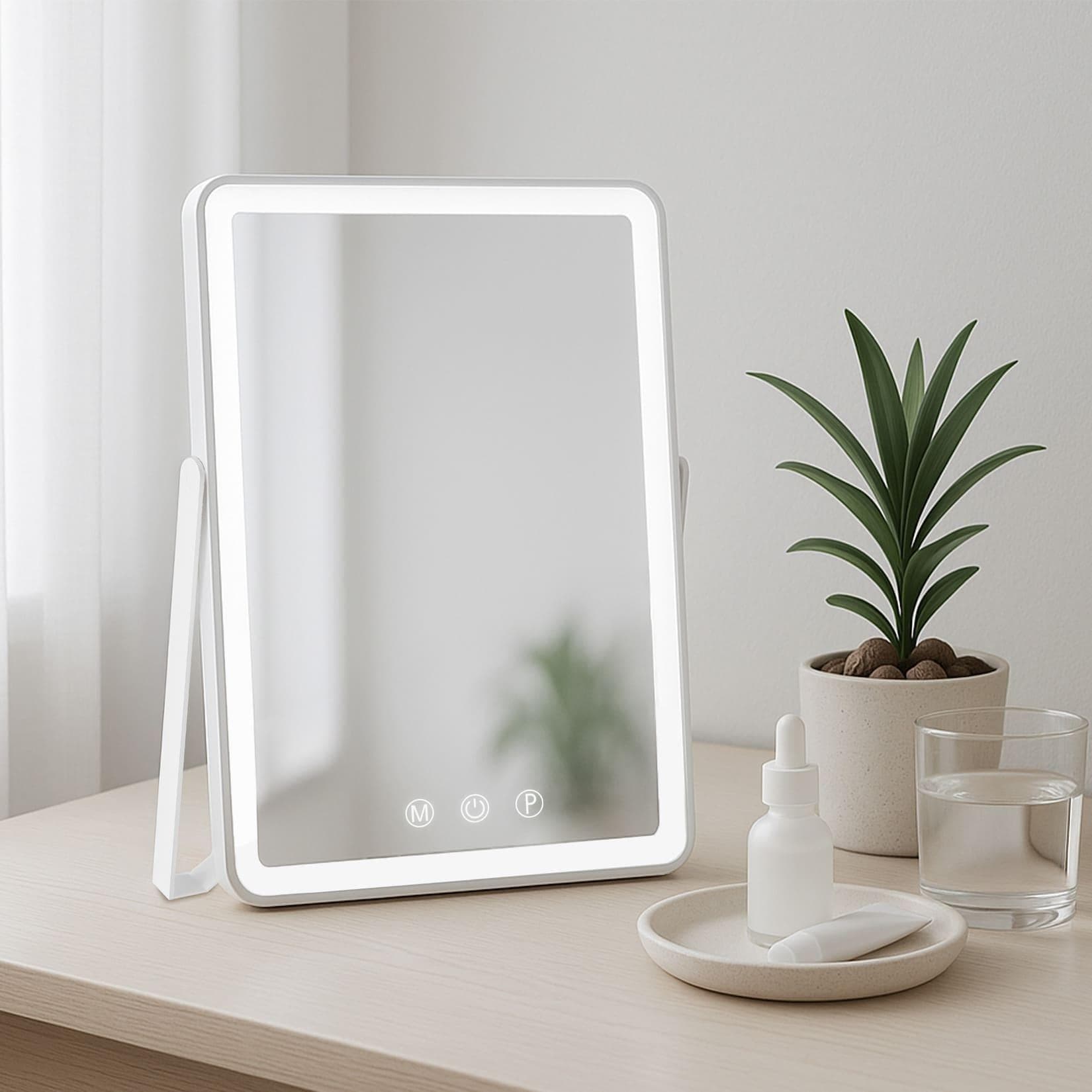 CLP Schminkspiegel Caistor LED 3 Lichtfarben USB-C Transportabel
