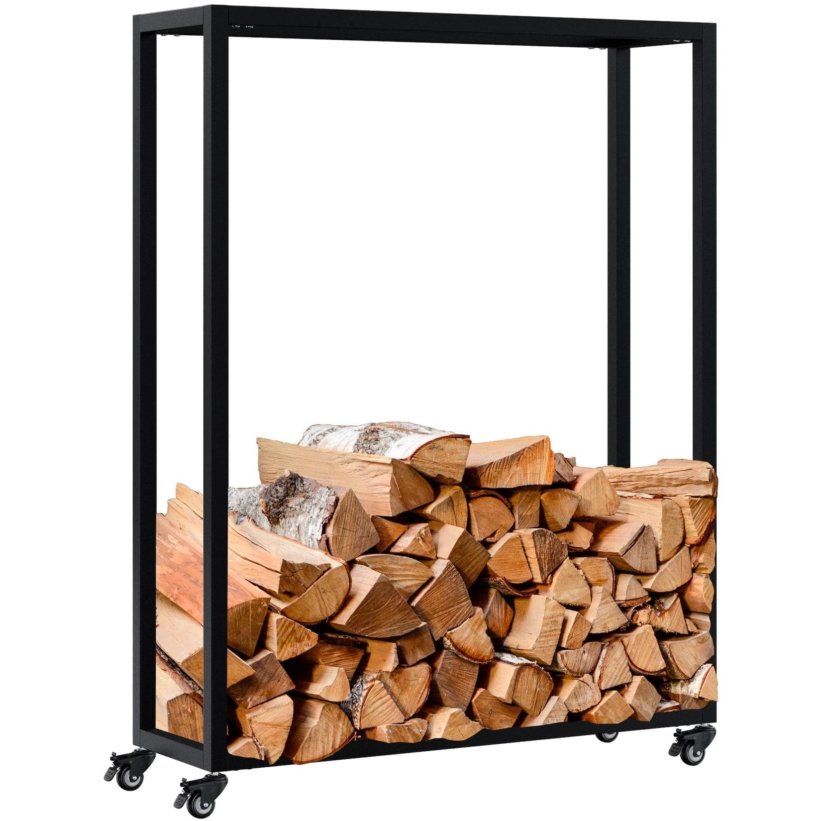 CLP Kaminholzständer Hilta Metall mit Rollen Brennholzregal