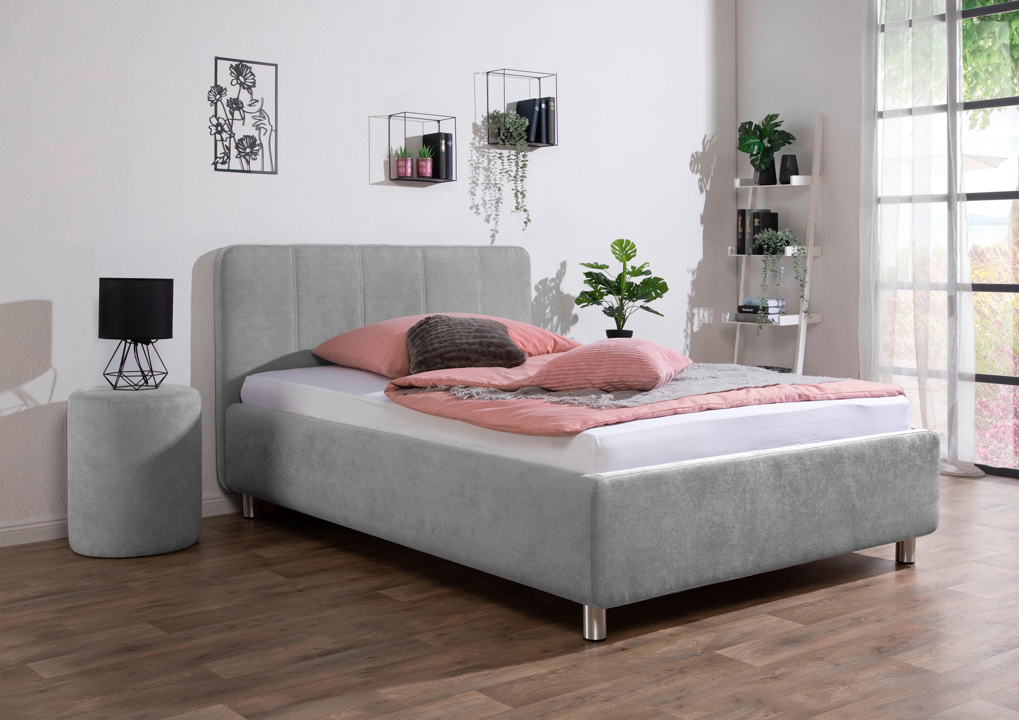 Polsterbett Wiesenblick mit Bettkasten - Samt-Option & Höhenwahl (H2/H3/H4)