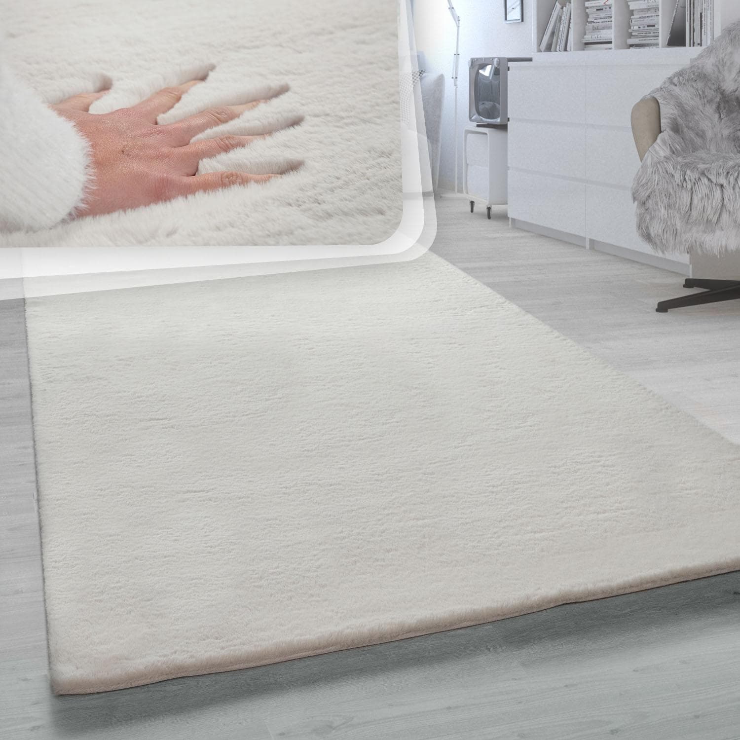 Paco Home Fellteppich Rabbit 780 Beige Hochflor Polyester