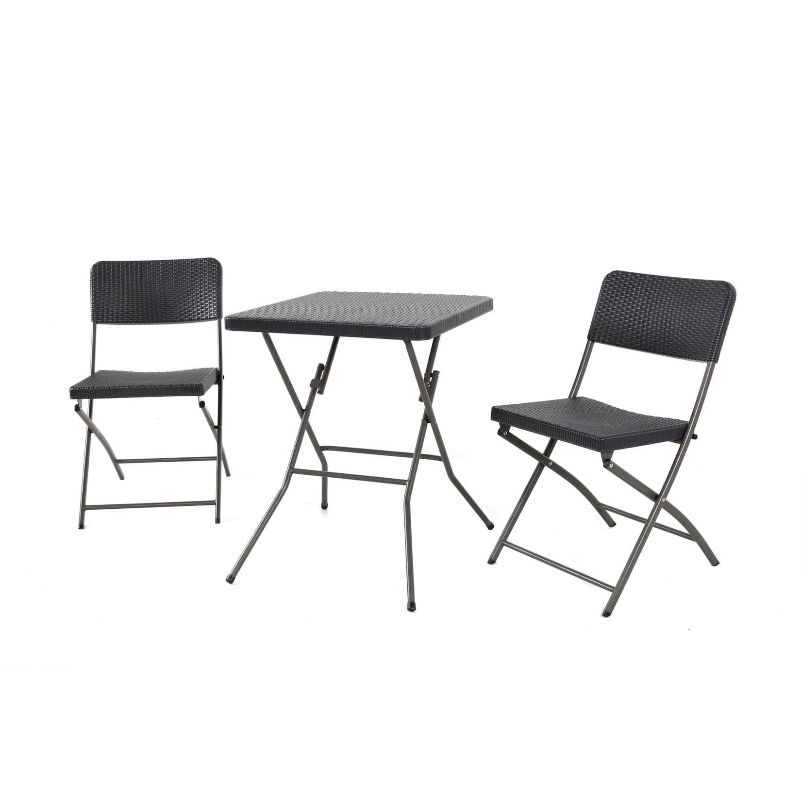 Bistroset 3-tlg. HDPE Balkonset Rattan-Optik Balkonmöbel Sitzgruppe