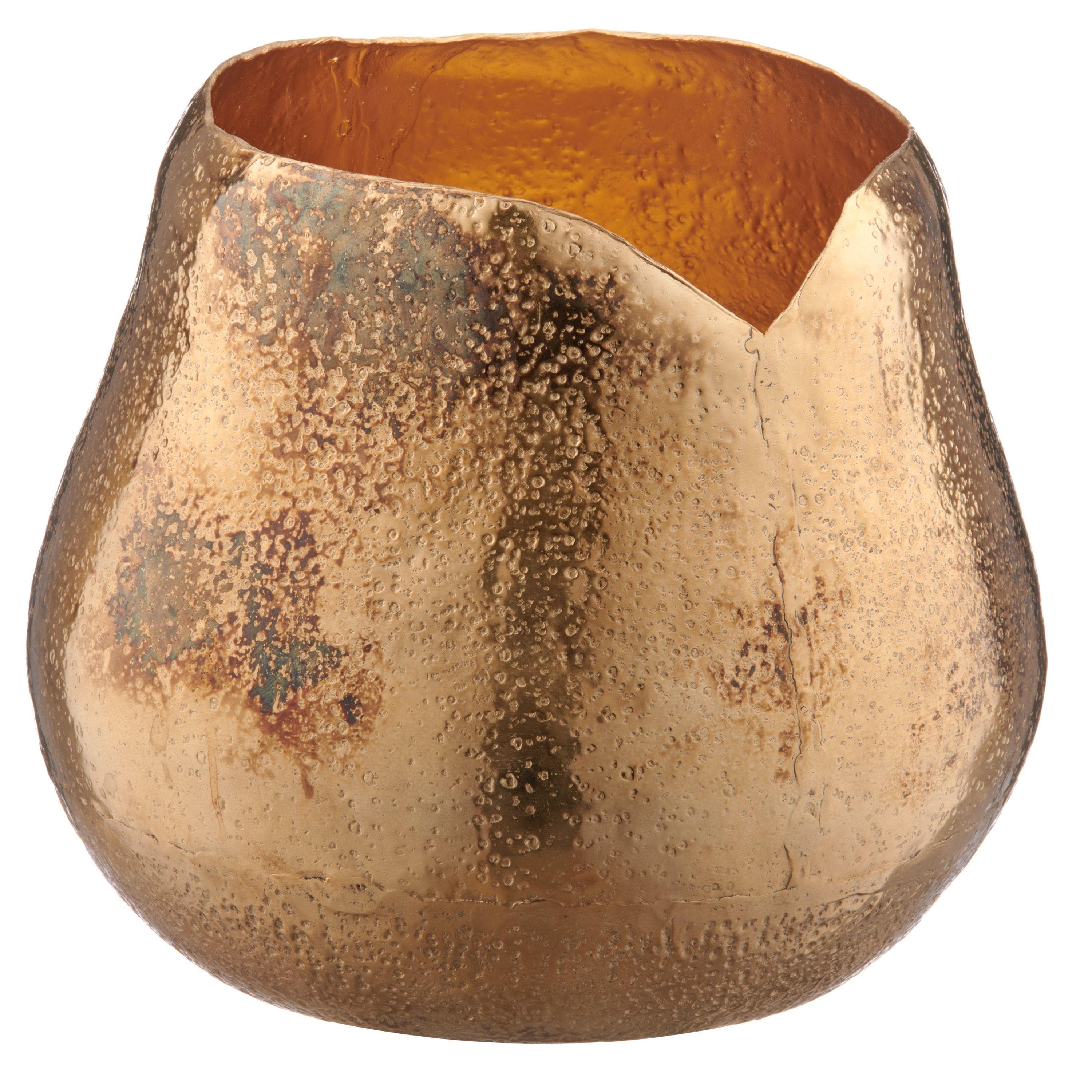 Übertopf ORGANIC Metall Champagner Gehämmert