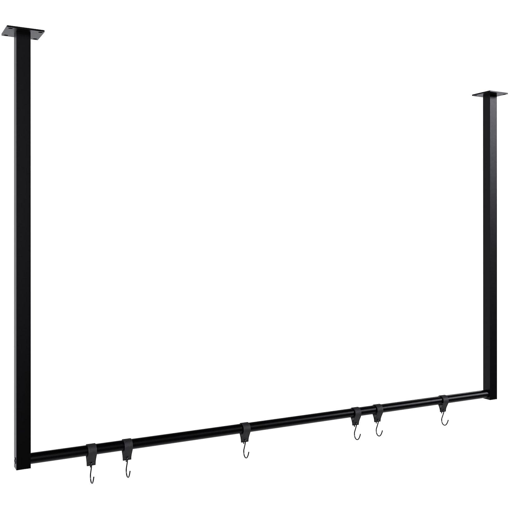 CLP Kleiderstange Fenton mit 6 Haken - Metall Garderobenstange für Deckenmontage