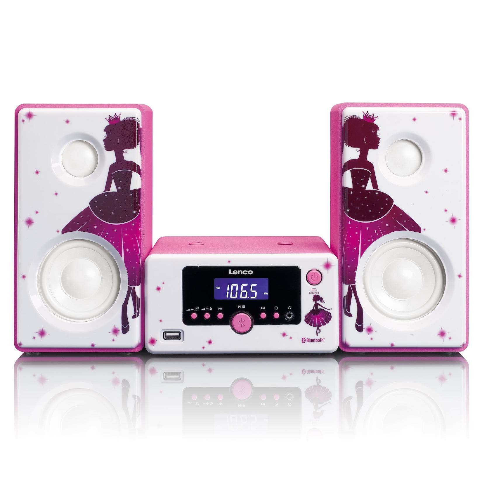 Lenco Micro Set Wecker Bluetooth® FM Radio USB Aux-in Princess