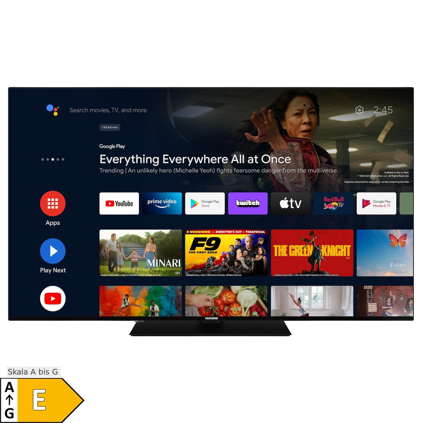 Telefunken D65U750X2CW 65 Zoll Fernseher Android Smart TV 4K UHD