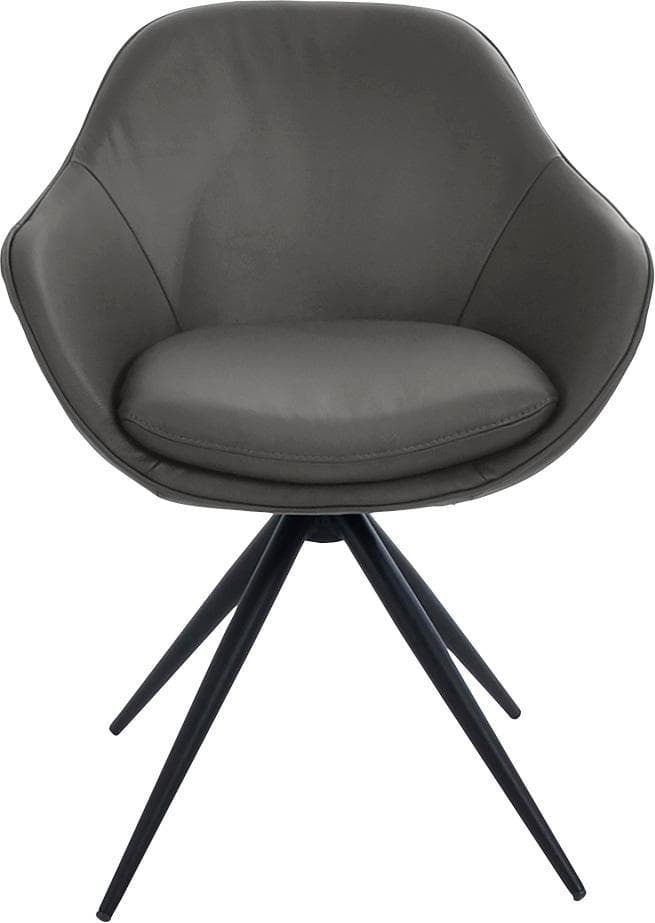 K+W Komfort & Wohnen Drehstuhl ZOOM Silber Schwarz Leder