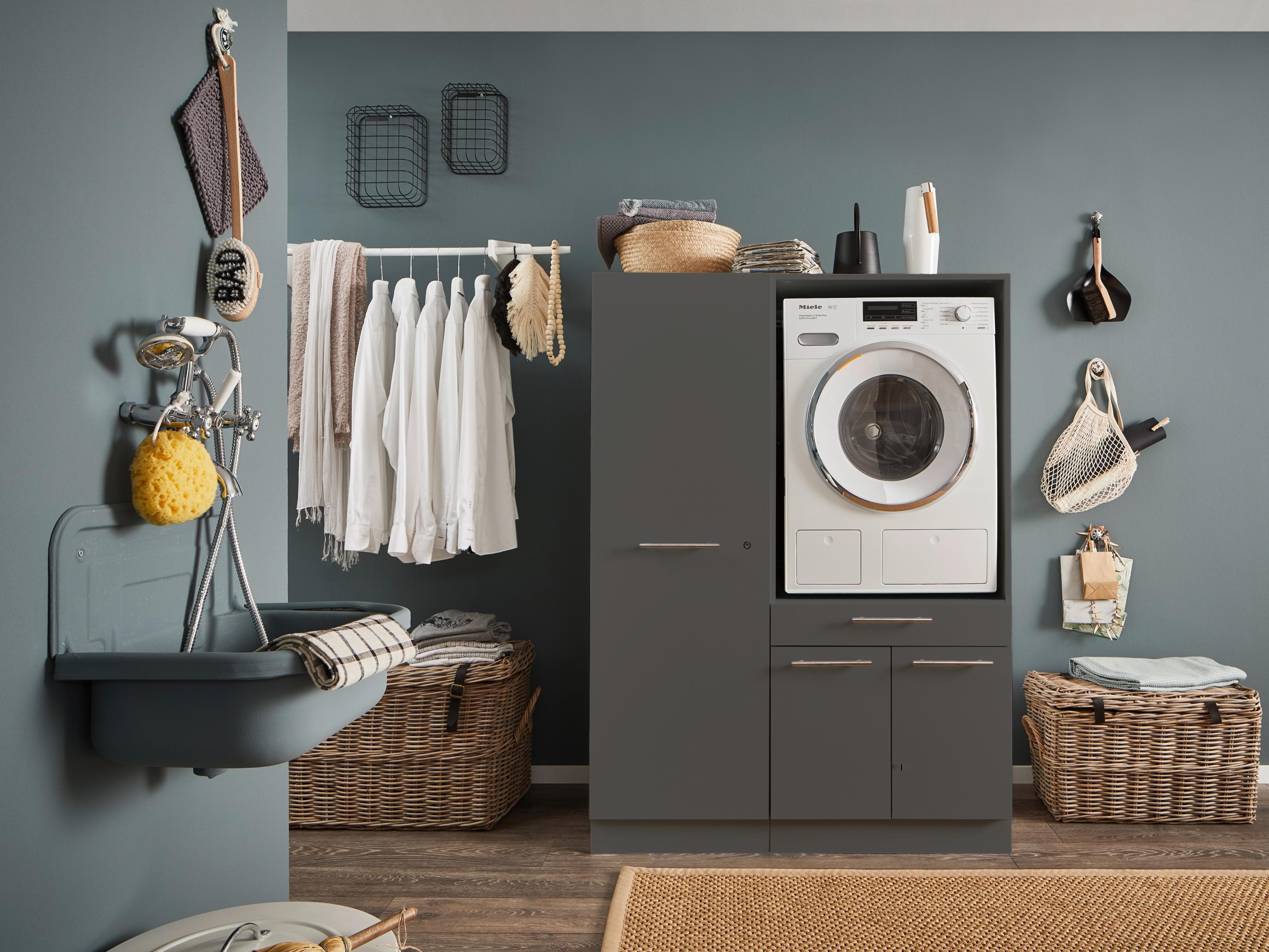 Mehrzweckschrank-Set LAUNDREEZY LDSK6 Grau Holzwerkstoff