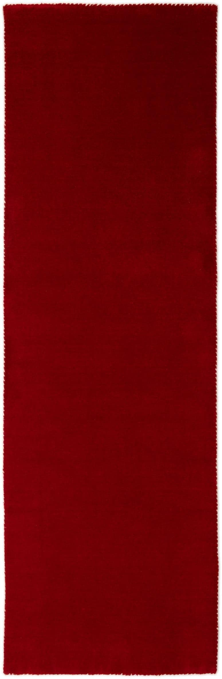 CARPETFINE Gabbeh Lola Uni Wollteppich Schwarz Handgewebt