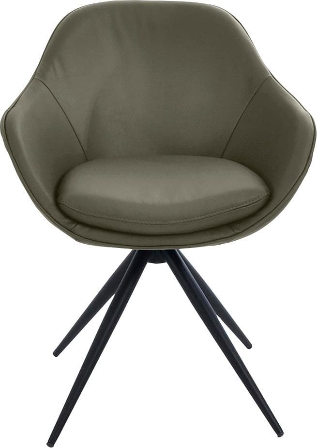 K+W Komfort & Wohnen Drehstuhl ZOOM Beige Leder 4-Fuß-Gestell