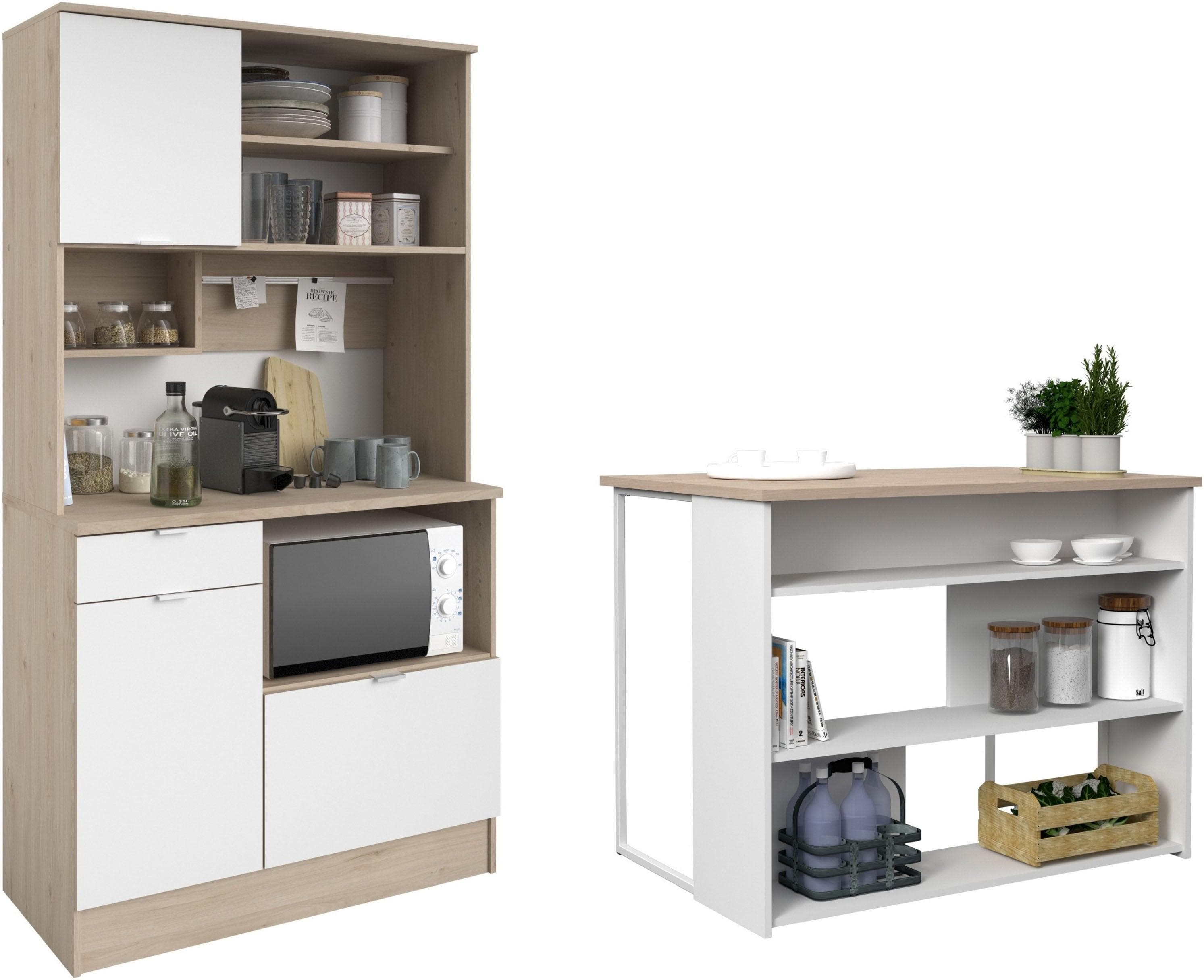 Parisot Socool 1 Buffet-Set Weiß Eiche Nachbildung mit Theke