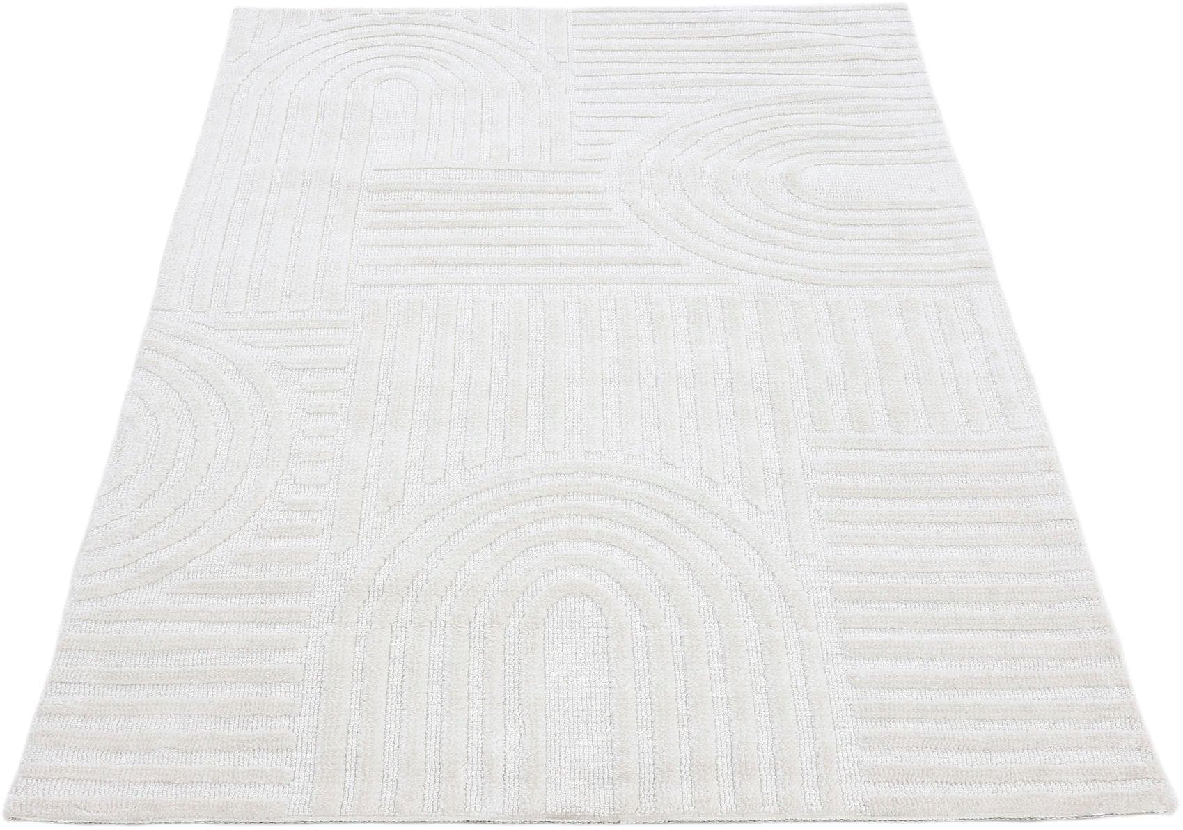 CARPETFINE Teppich Holly 4 Beige Hoch-Tief-Struktur Polyester