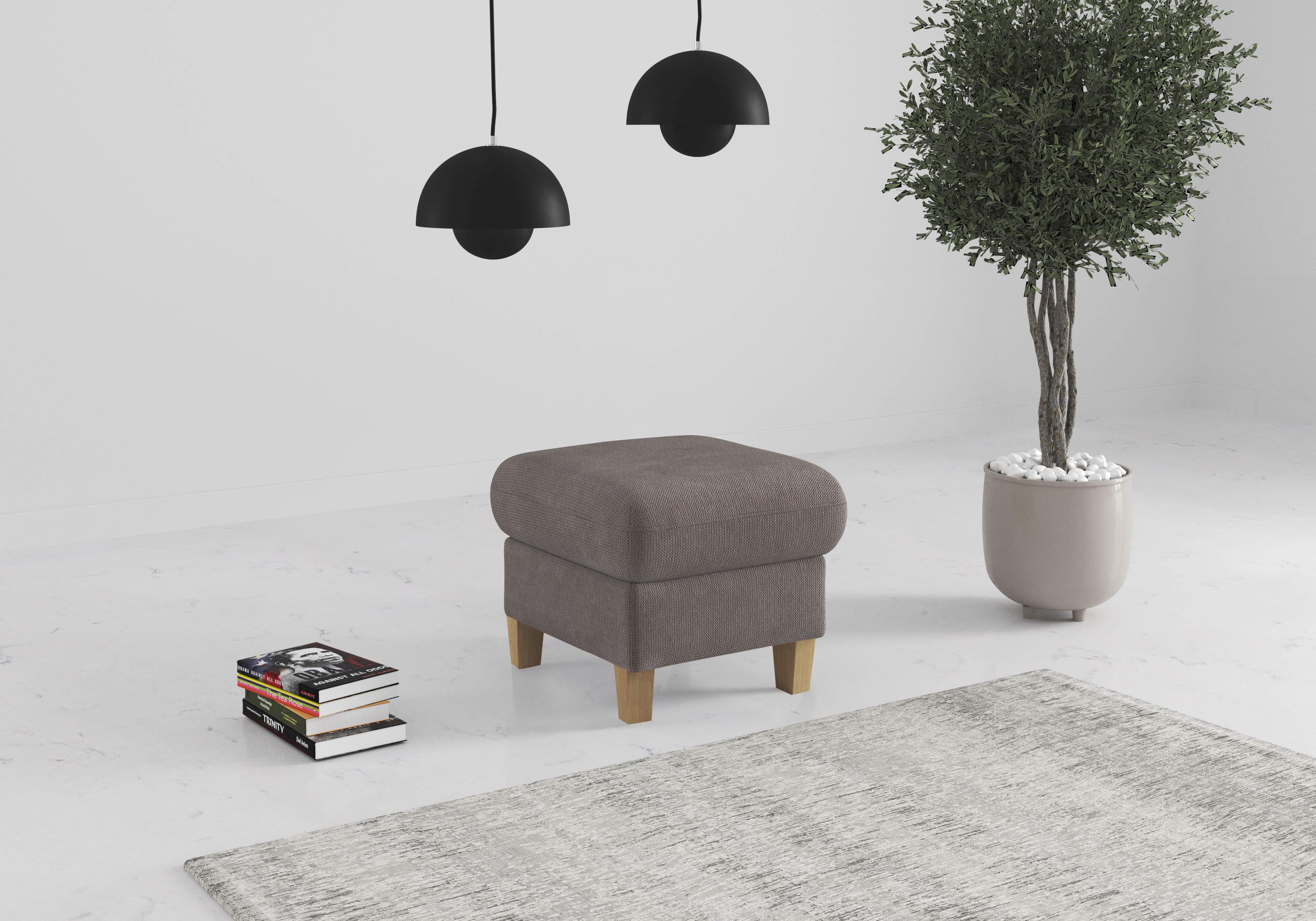 Polsterhocker Glendale Taupe mit Stauraum