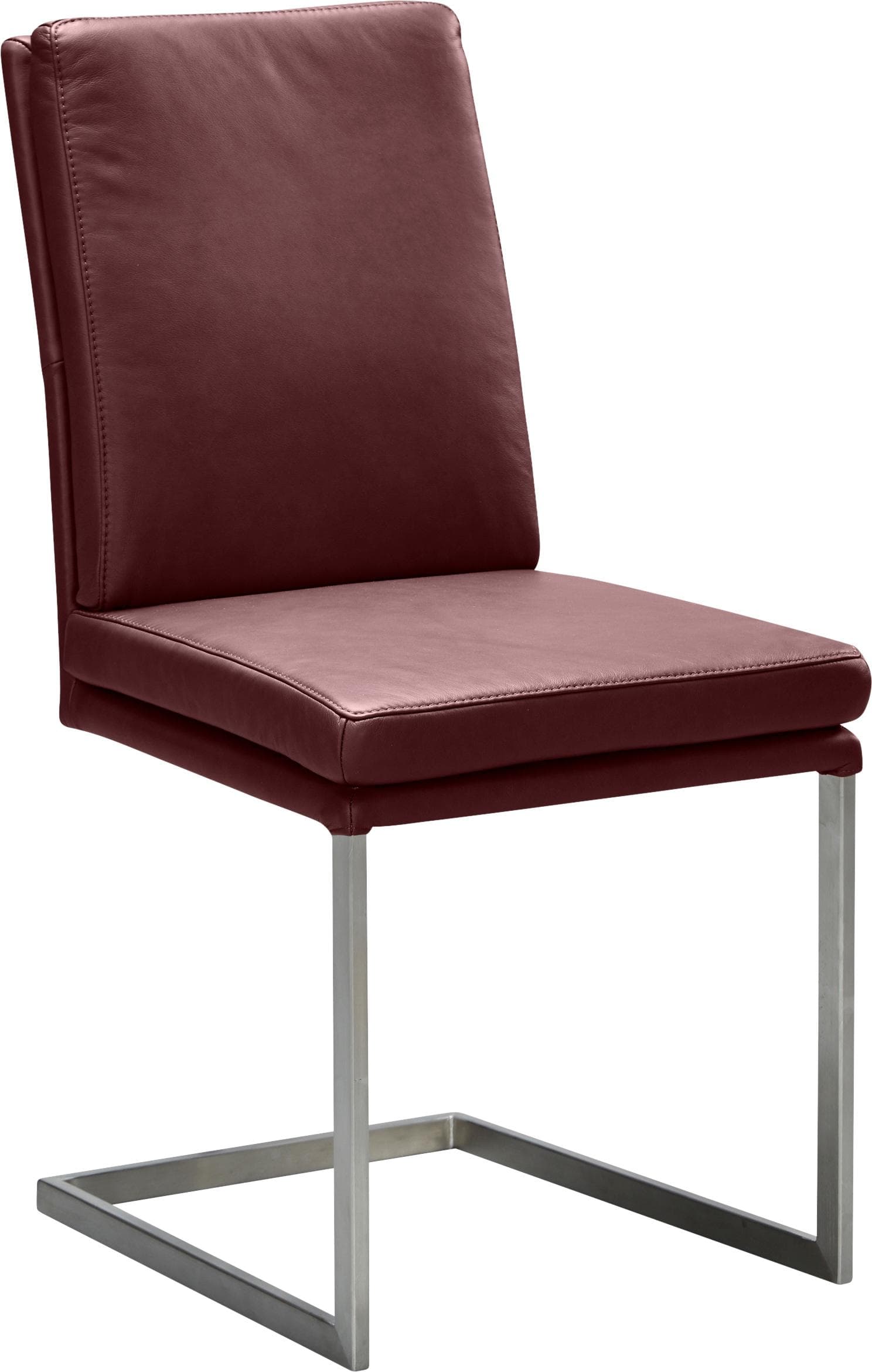 K+W Komfort & Wohnen Freischwinger Cabernet Rot Edelstahloptik