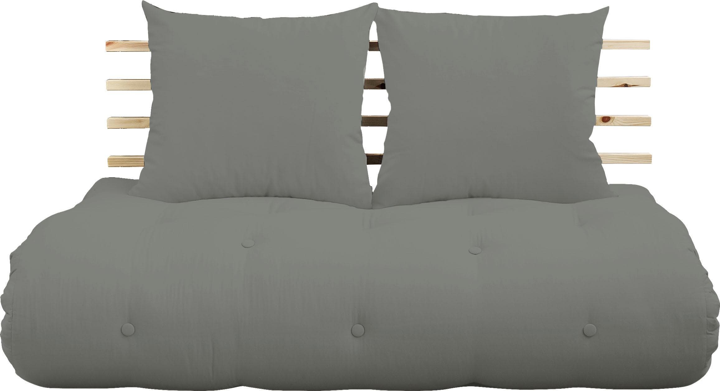Karup Design Schlafsofa Shinsano Futonstil Grau 140cm Massivholz