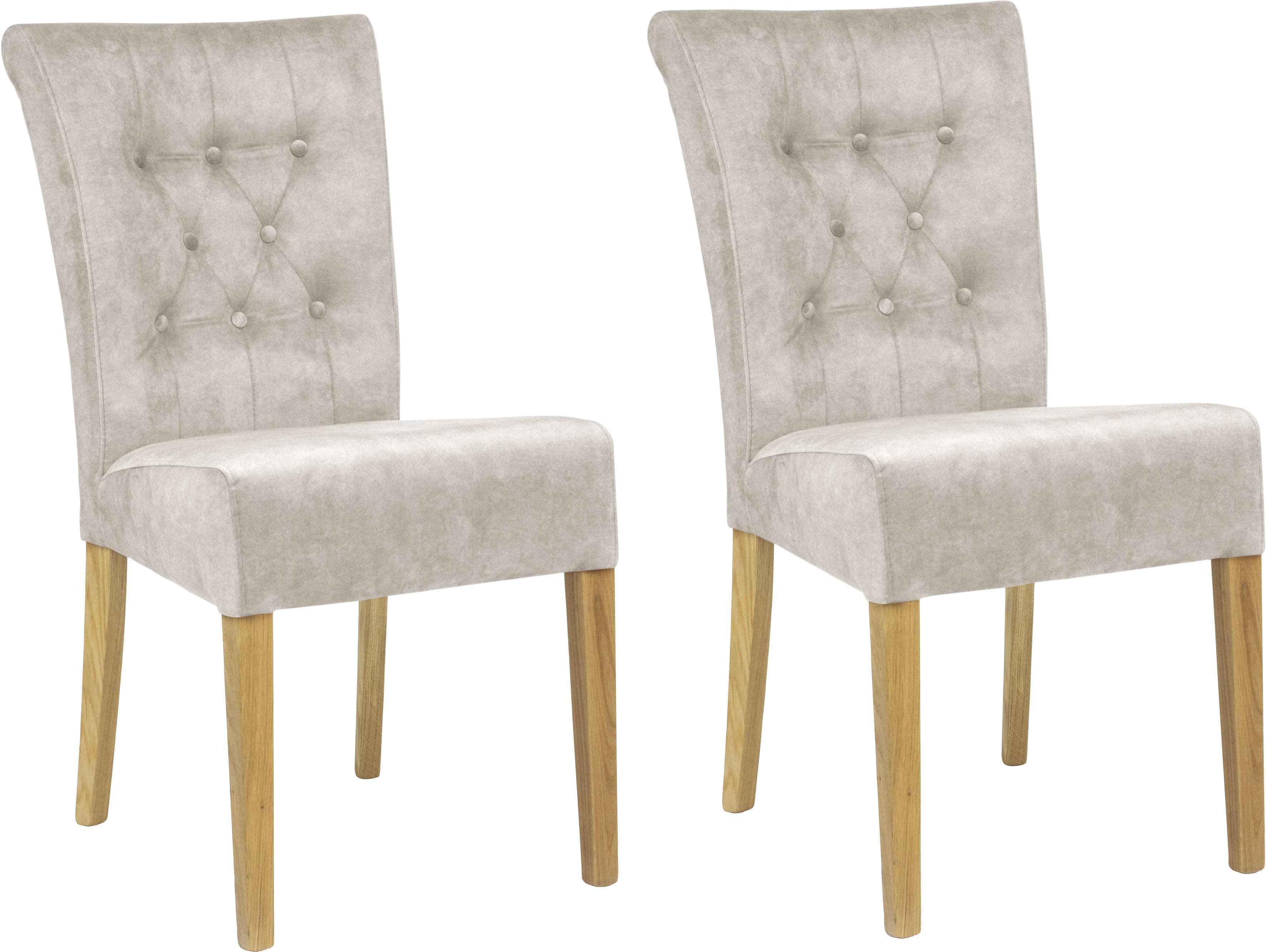 HOME AFFAIRE Polsterstuhl Queen Milky Eiche Massivholz